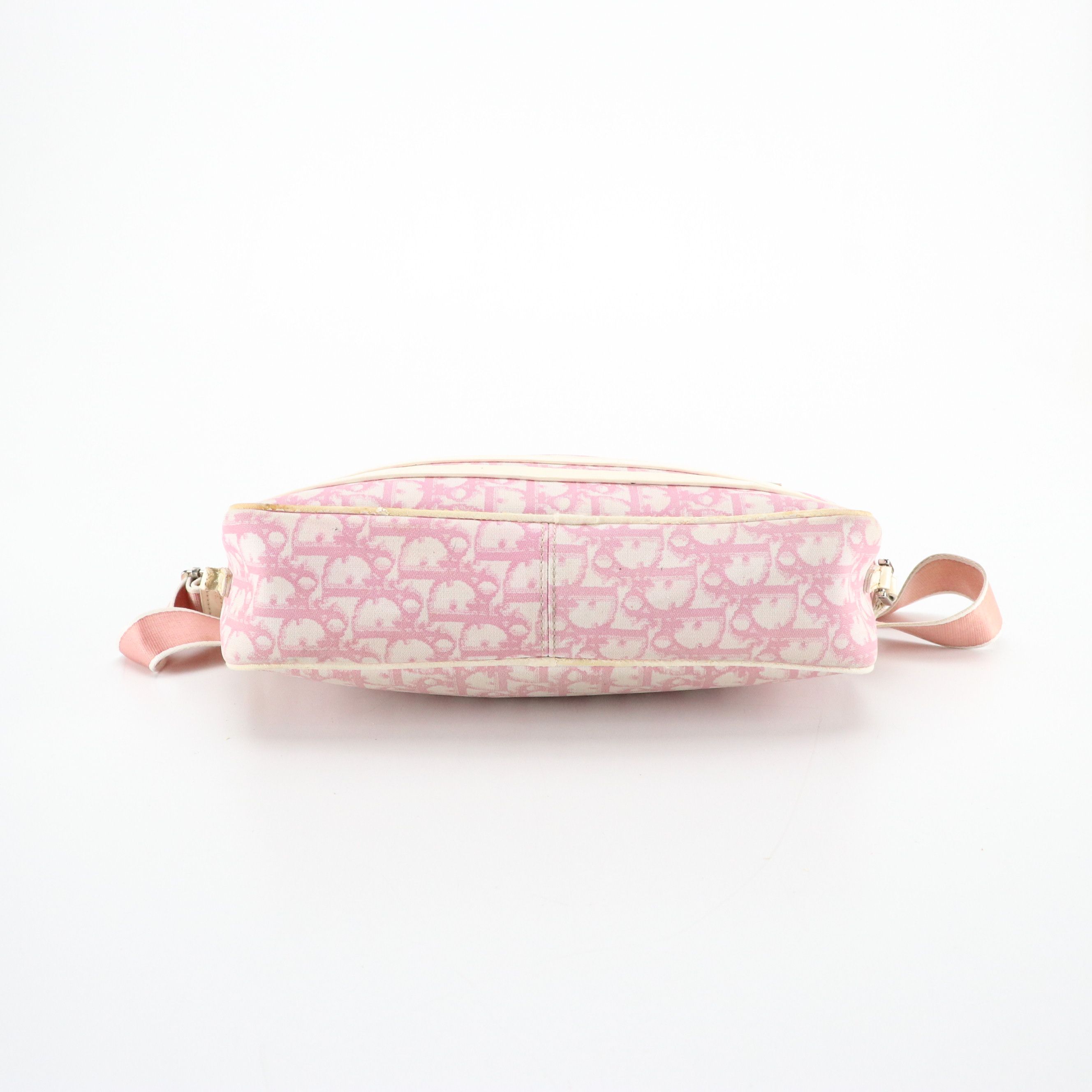 Dior No. 1 Crossbody Bag in Pink Trotter Canvas and Patent Leather