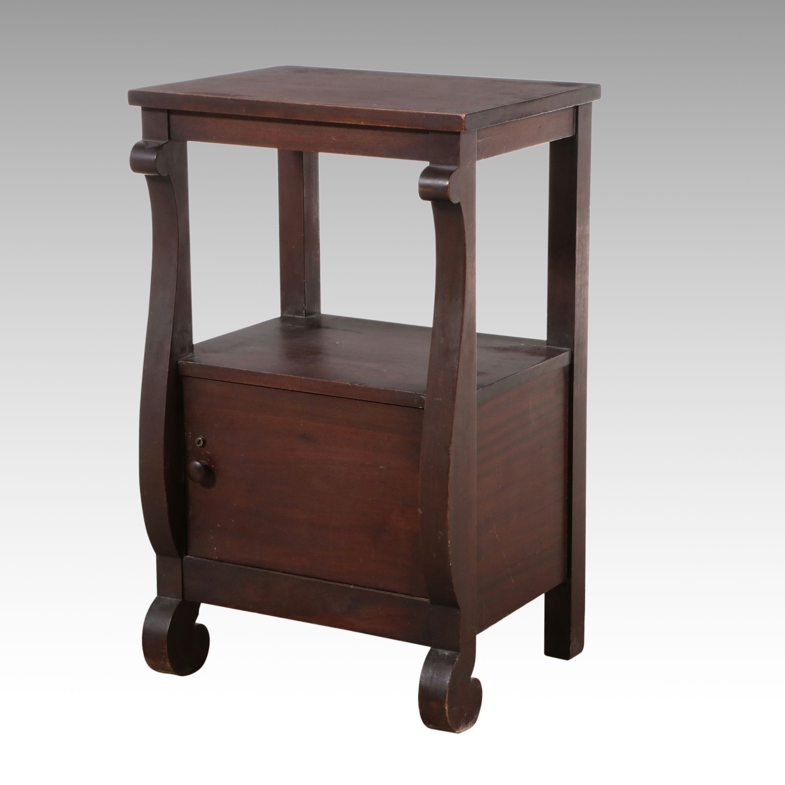 American Empire Mahogany Nightstand, 19th Century