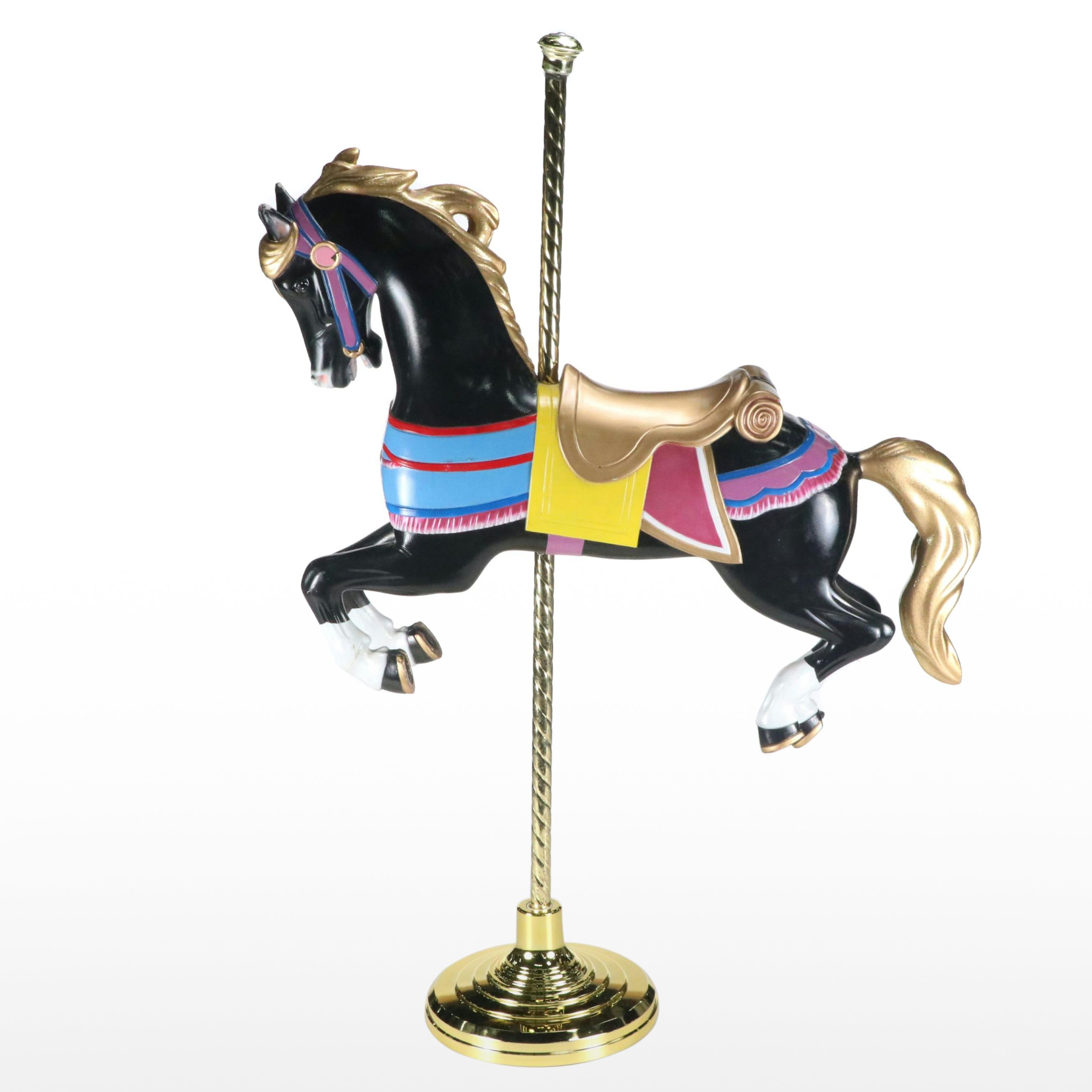 Vintage Rotocast Fiberglass Carousel Horse with Pole