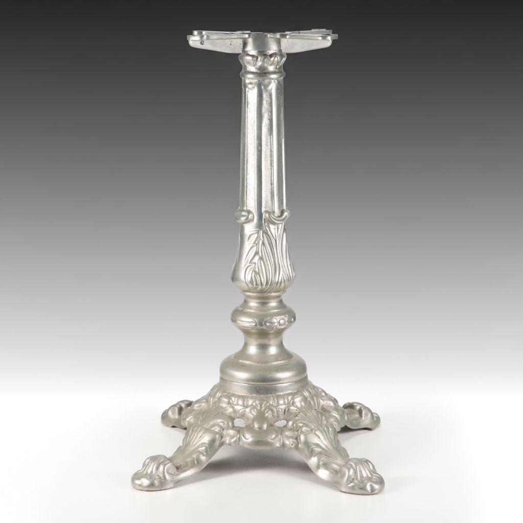 Neoclassical Style L&B Silver Painted Cast Iron Slot Machine Base