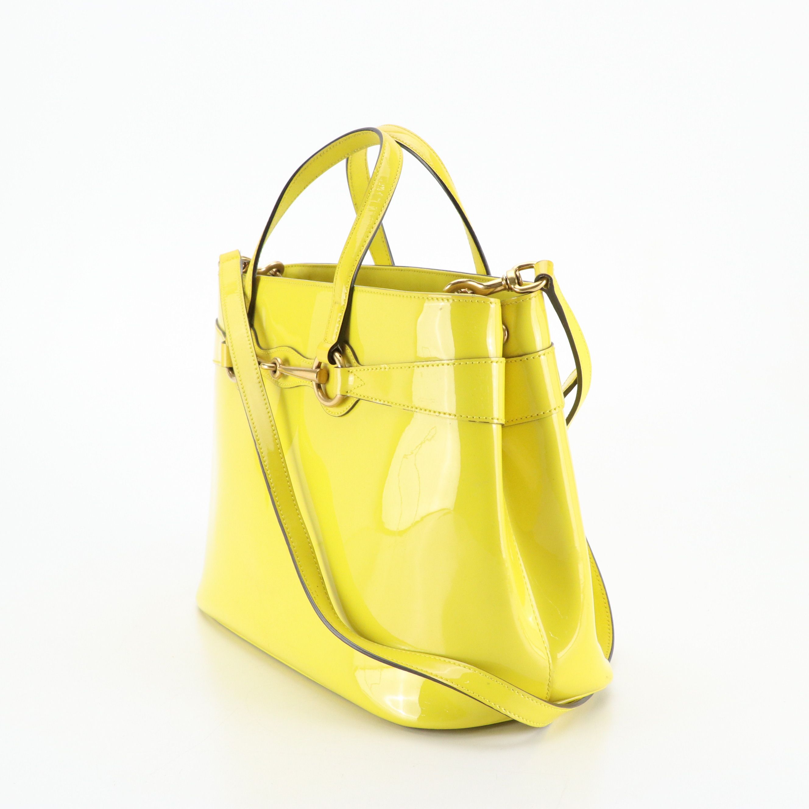Gucci Horsebit Bright Bit Two-Way Shoulder Bag in Patent Leather