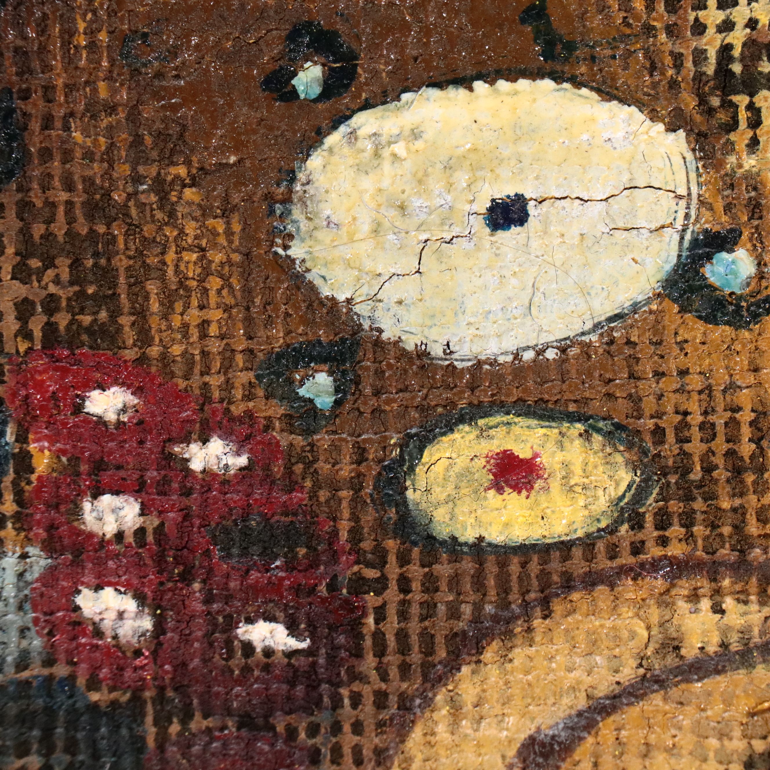 4'10 x 8'1 Hand-Knotted Painted Persian Area Rug After Gustav Klimt's "The Kiss"