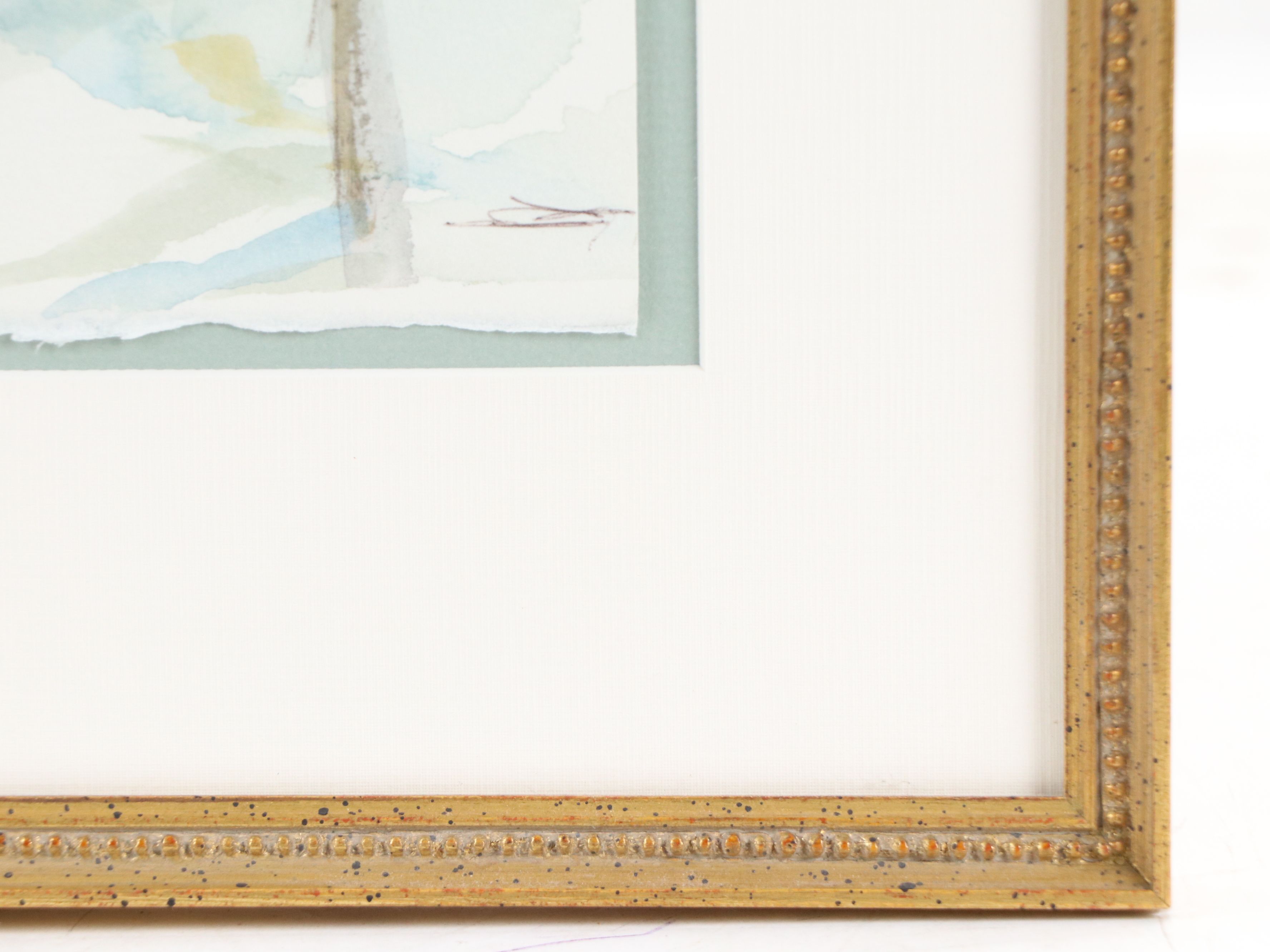 Roberto Fabe Watercolor Painting of Steepled Building, Mid to Late 20th Century