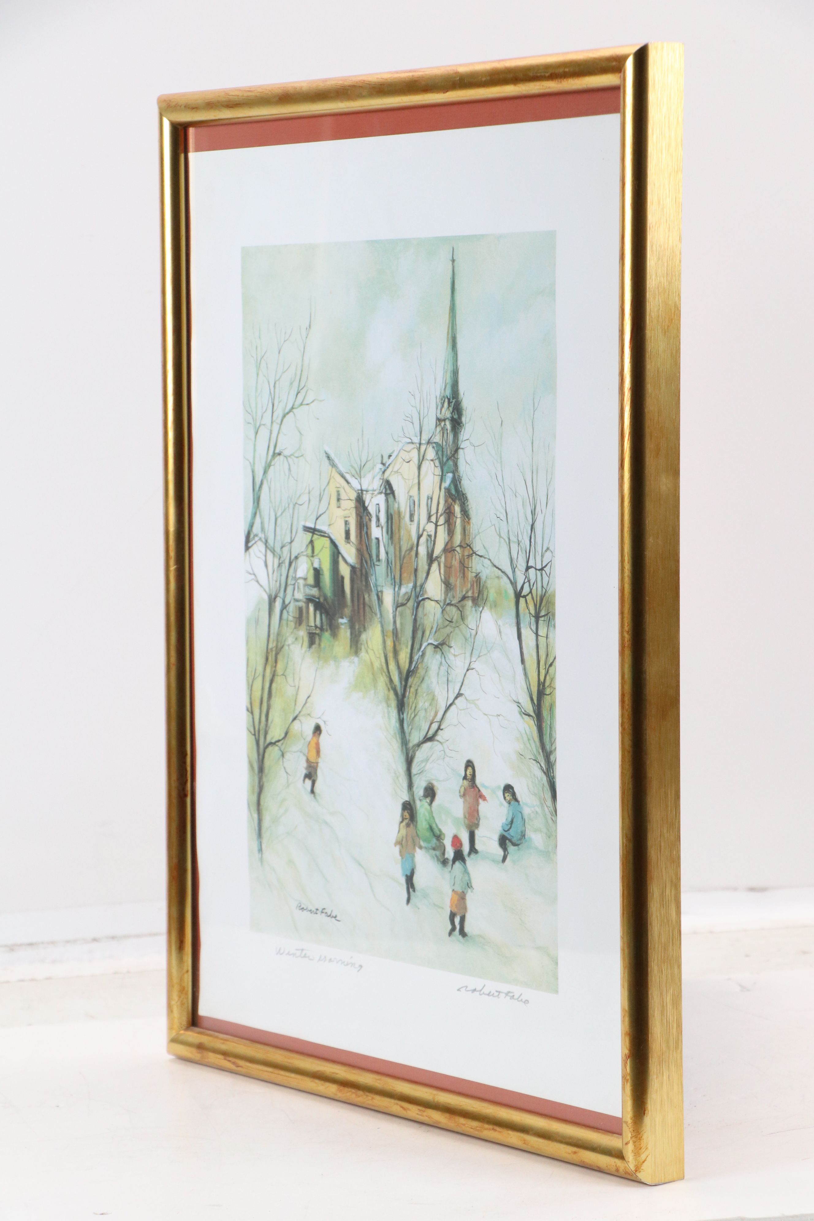 Robert Fabe Offset Lithograph "Winter Morning," Mid to Late 20th Century
