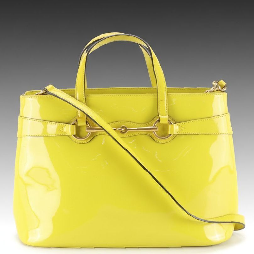 Gucci Horsebit Bright Bit Two-Way Shoulder Bag in Patent Leather