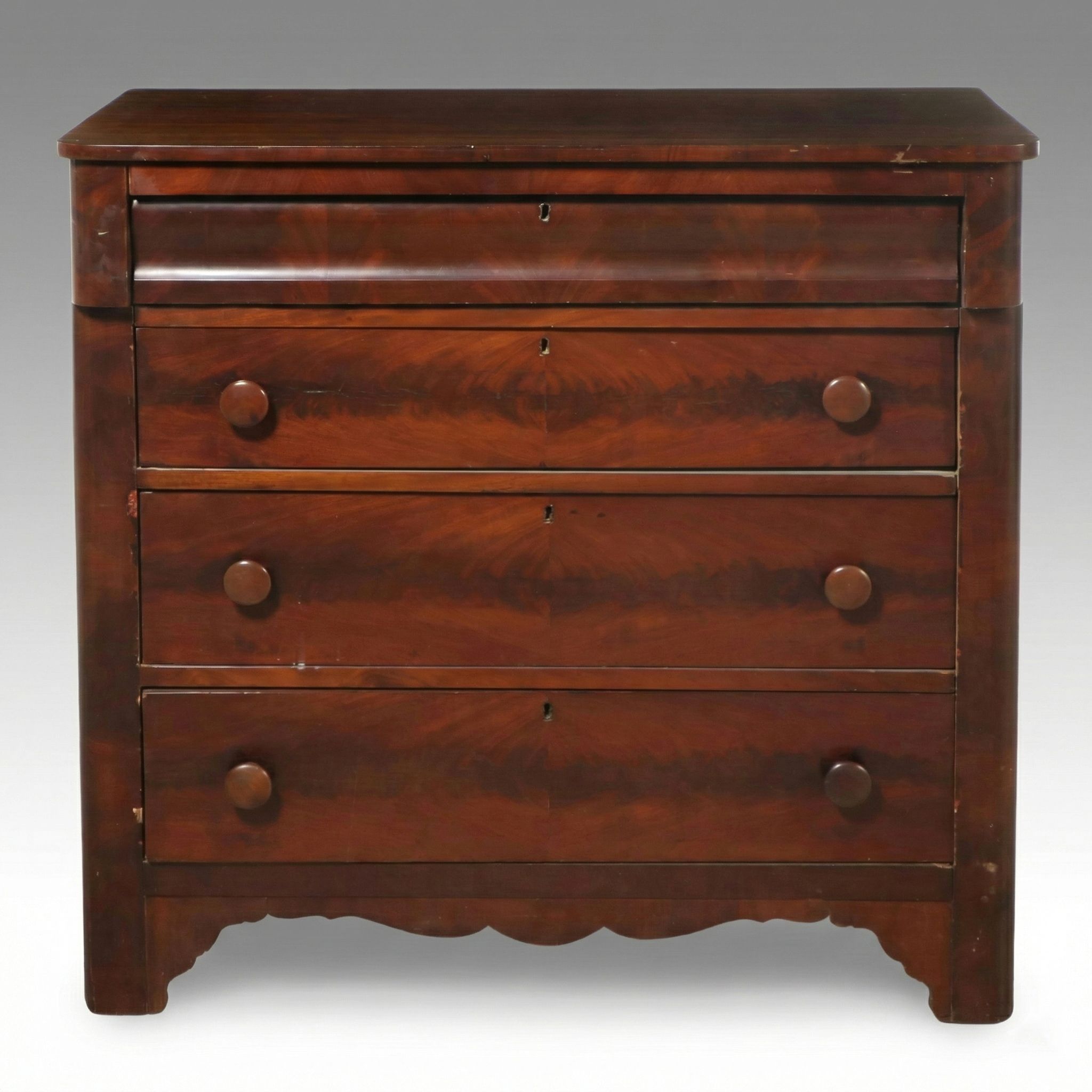 American Empire Style Mahogany Chest of Drawers, Mid to Late 19th Century