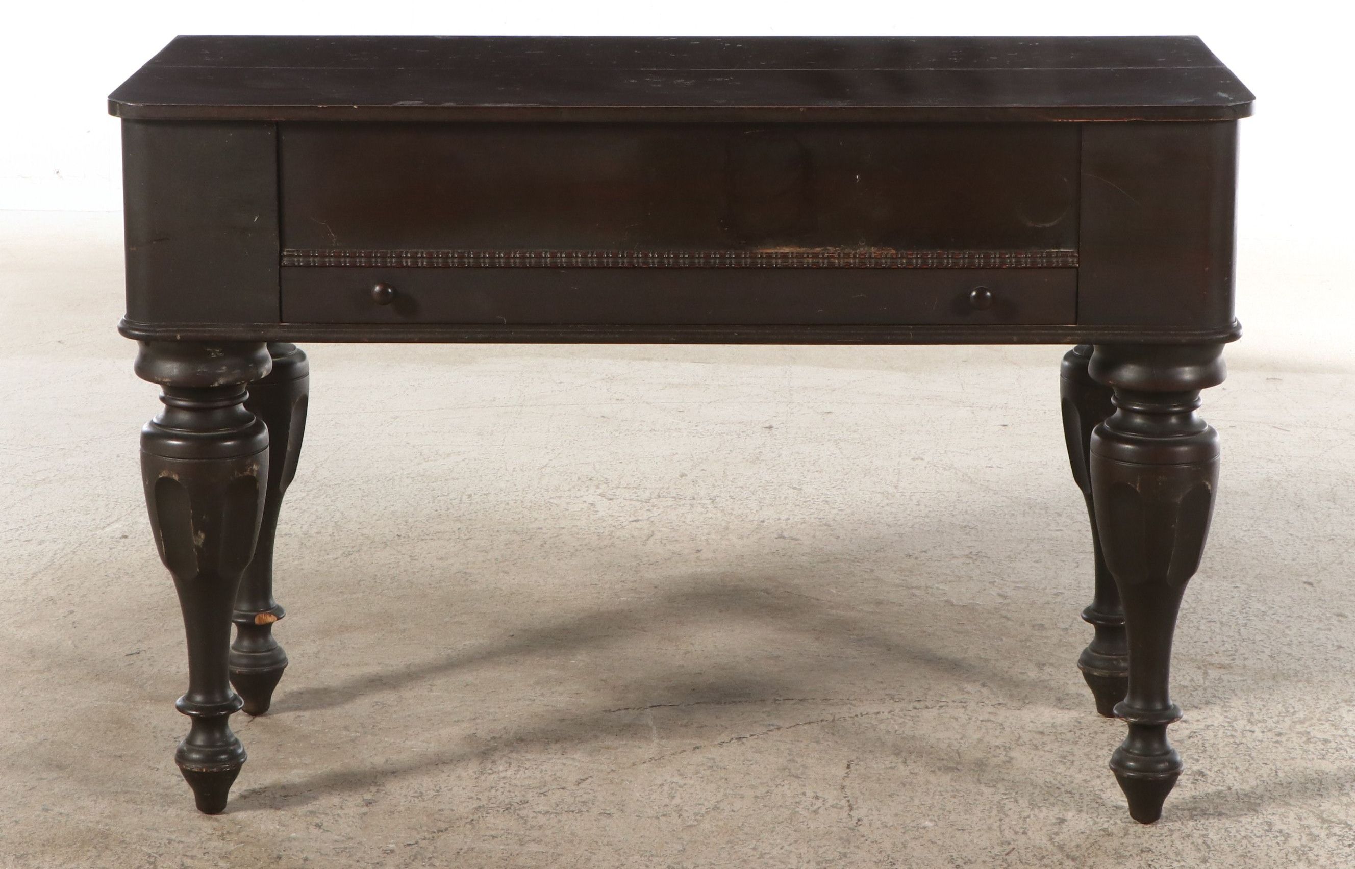 American Empire Style Walnut Finish Spinet Desk, Early 20th Century