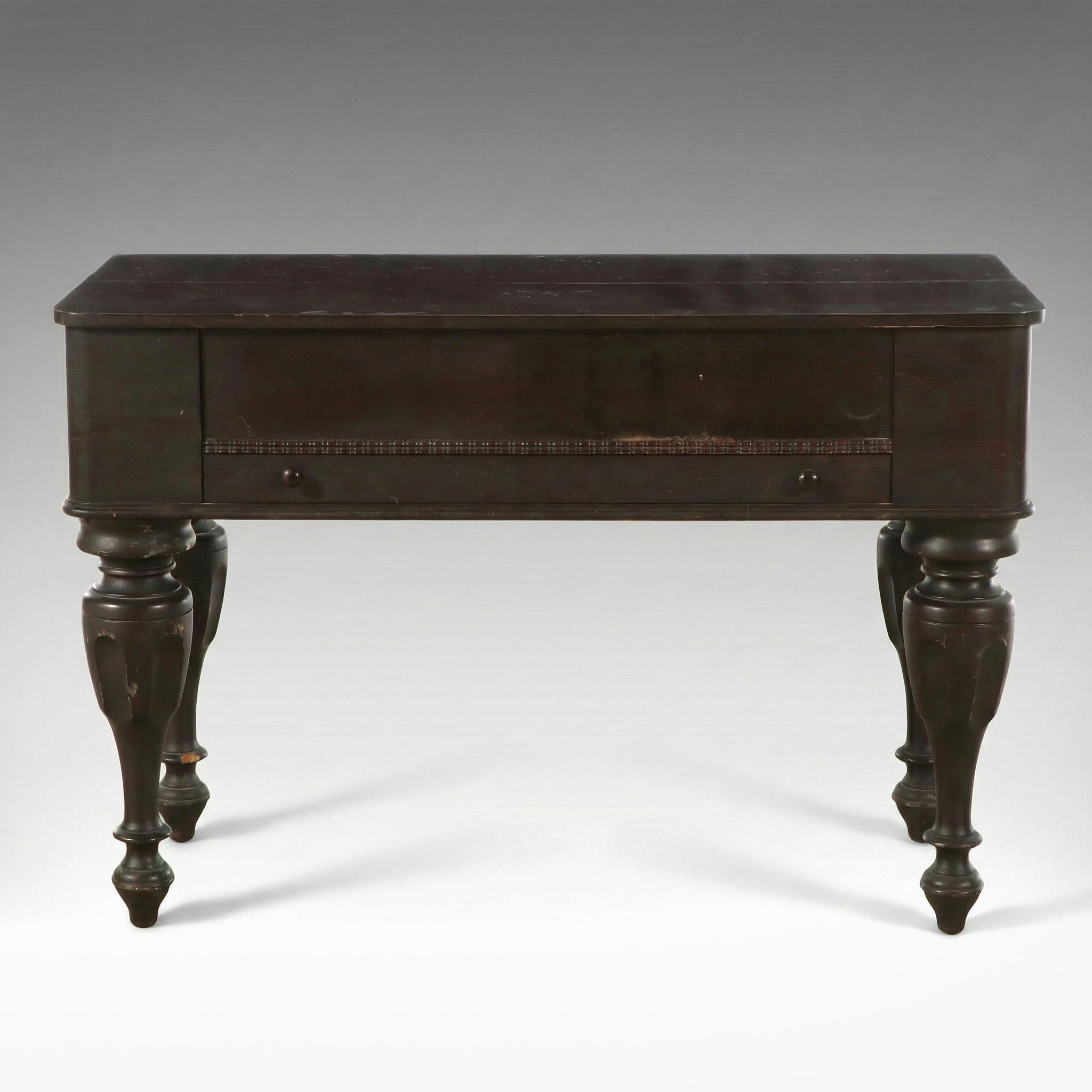 American Empire Style Walnut Finish Spinet Desk, Early 20th Century