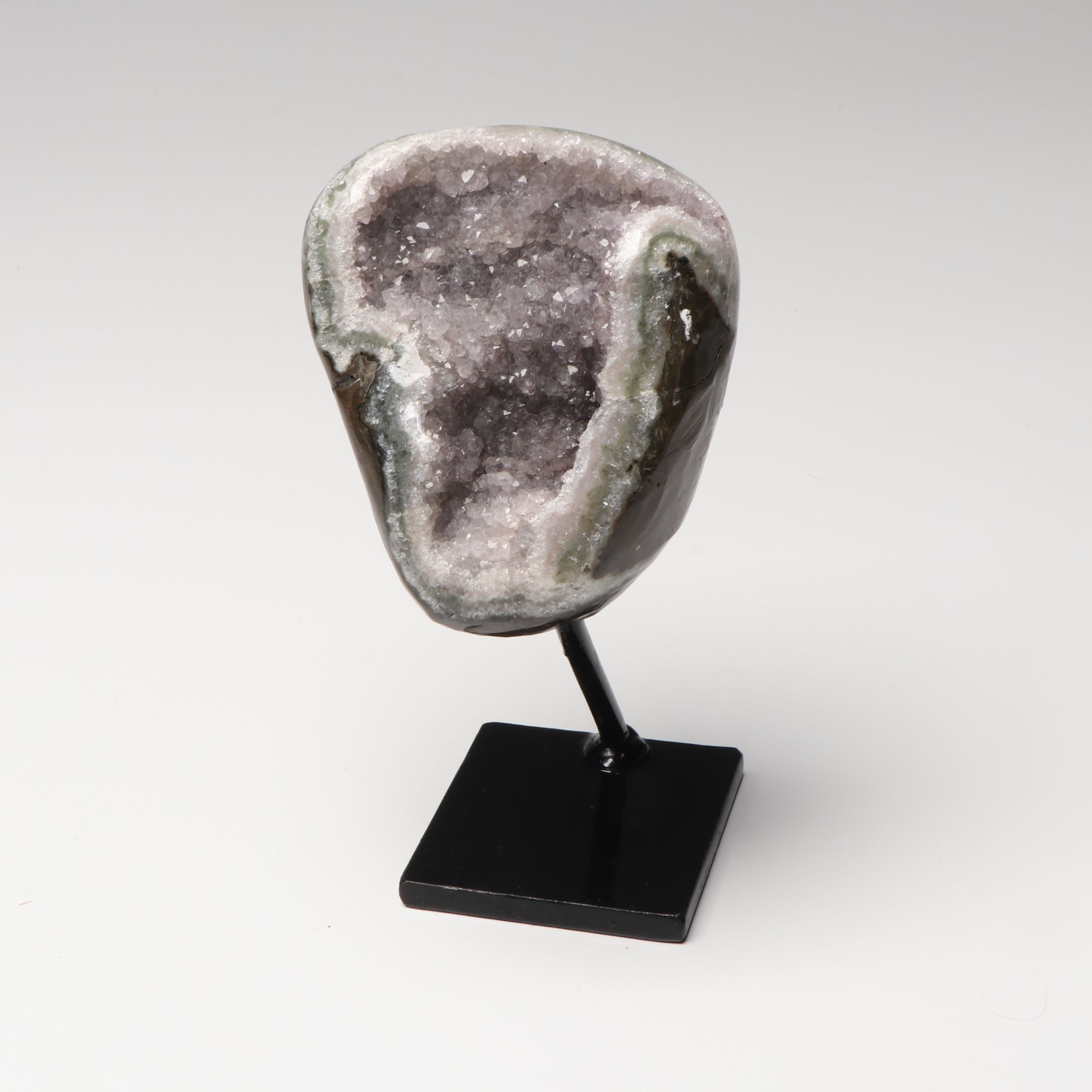 Mounted and Stabilized Amethyst Geode with Citrine Specimen