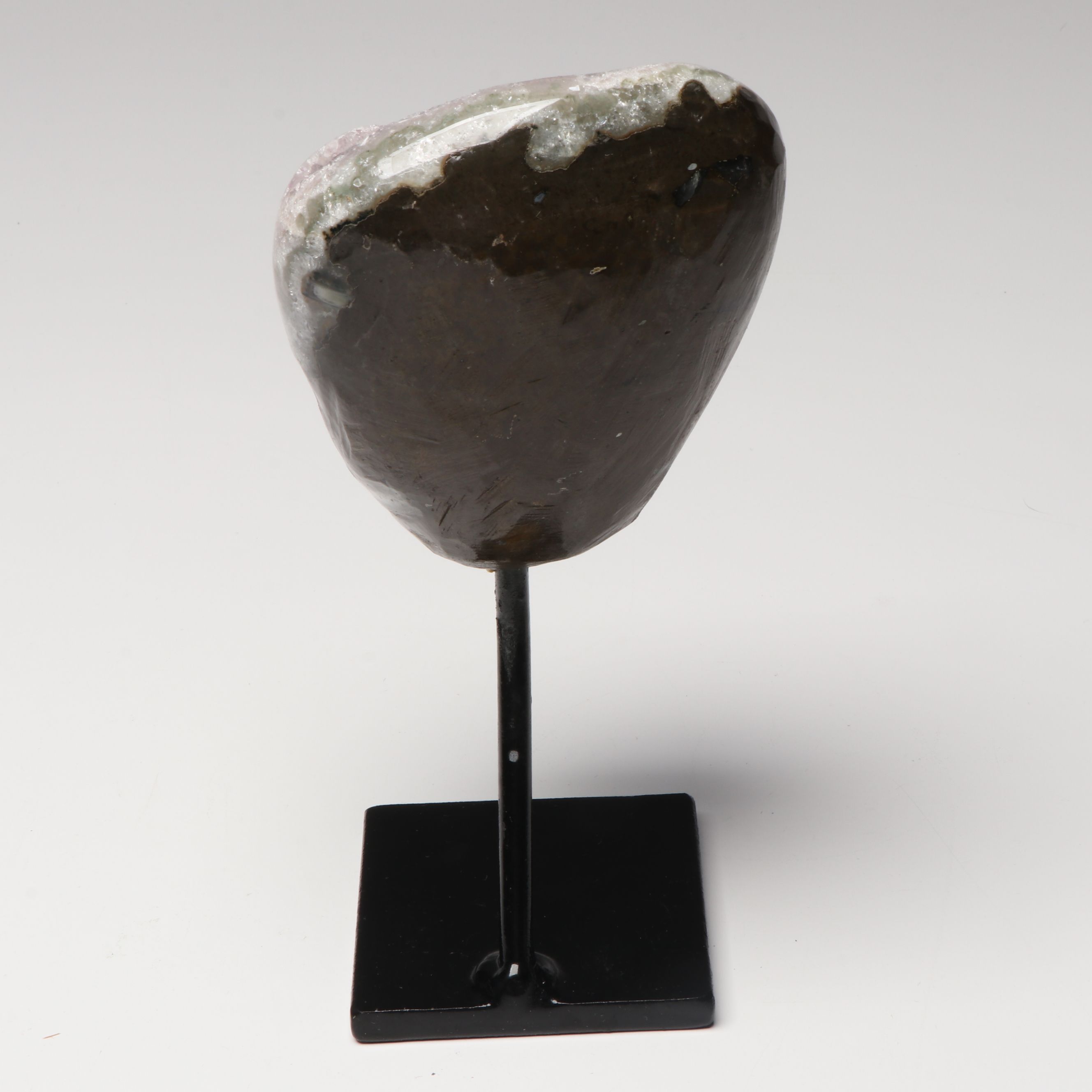 Mounted and Stabilized Amethyst Geode with Citrine Specimen