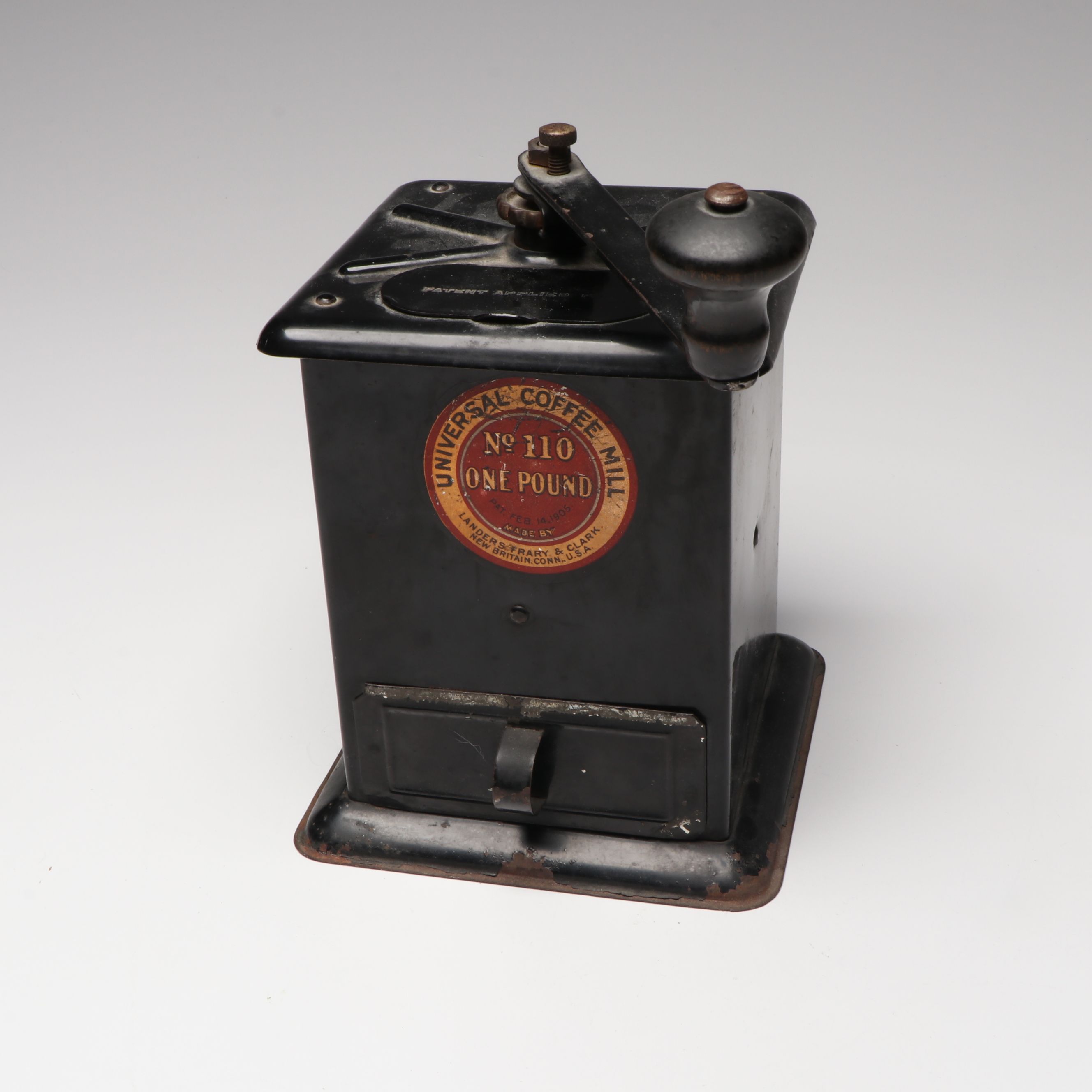 Lander, Fray & Clark Metal Coffee Mill with Novelty Milk Carton Cookie Jar