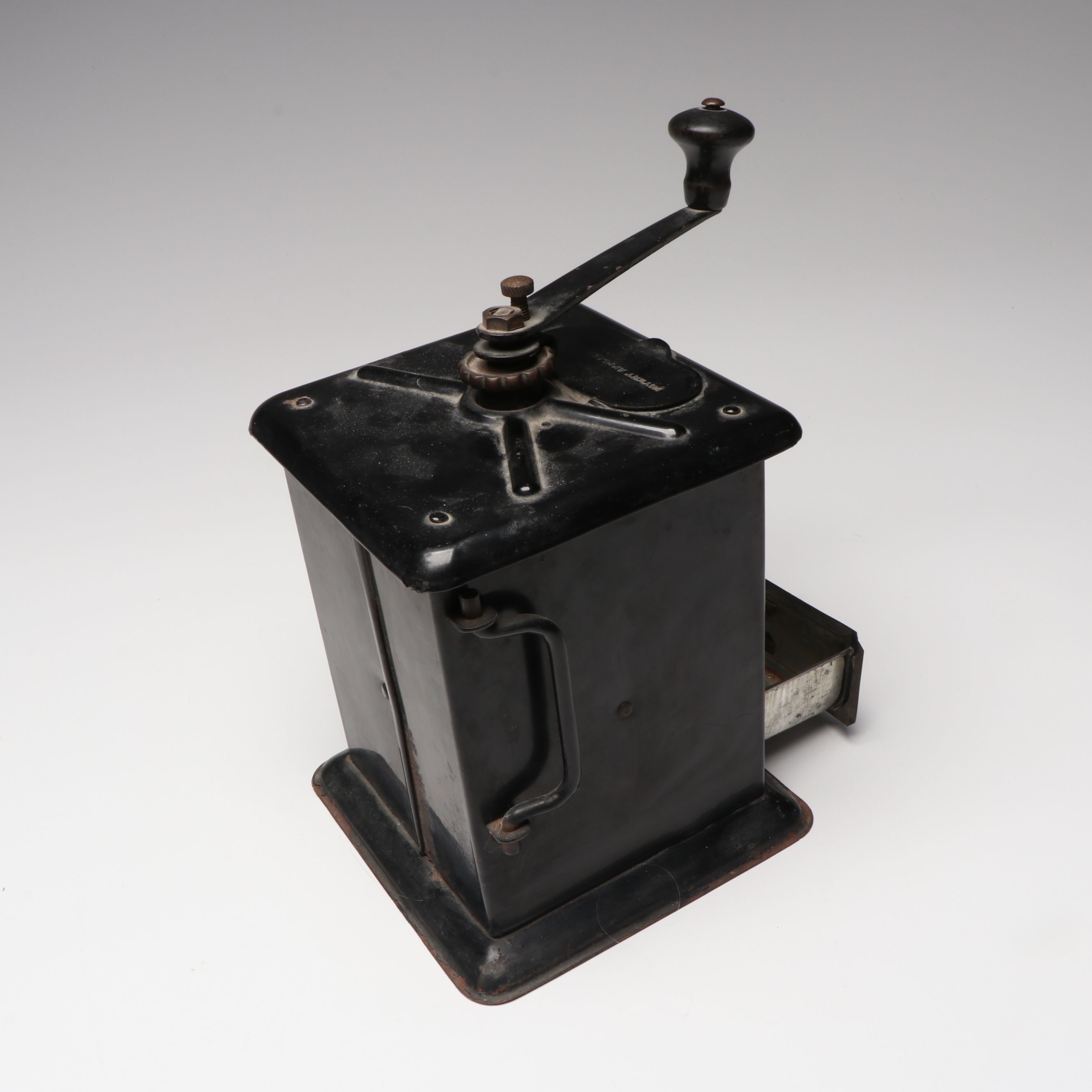 Lander, Fray & Clark Metal Coffee Mill with Novelty Milk Carton Cookie Jar