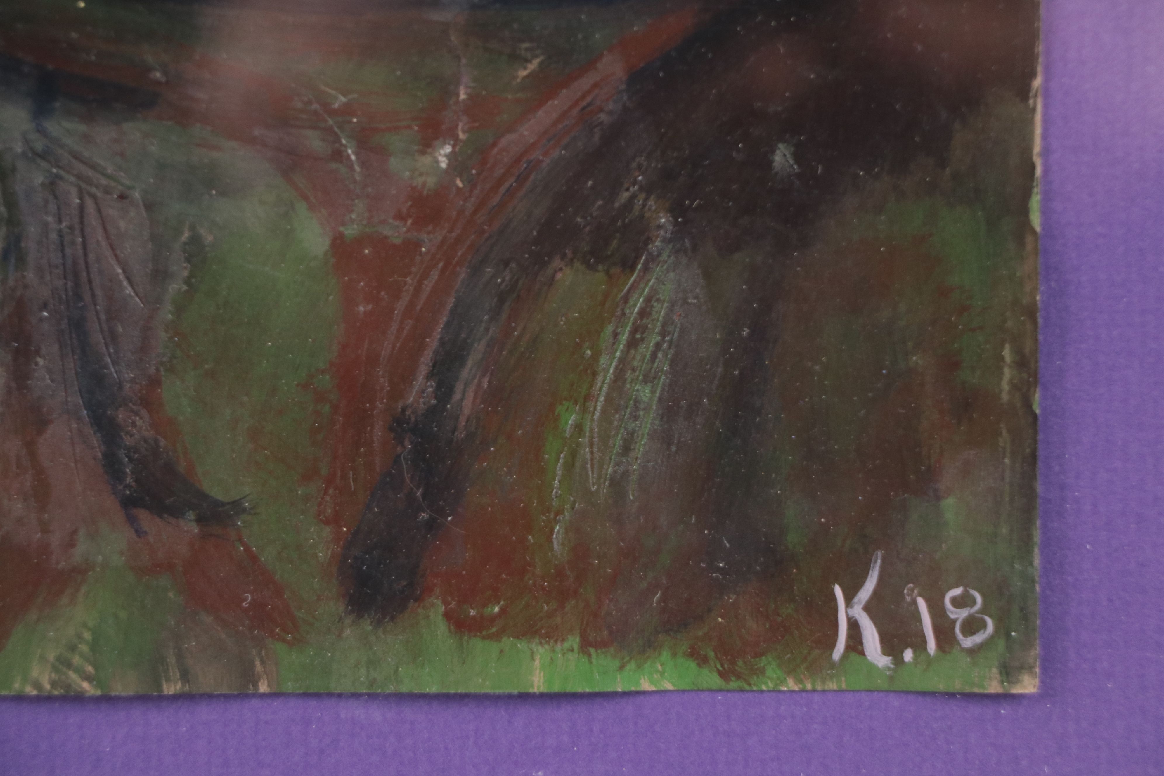 Acrylic Painting of Plague Doctor and Raven, 2018