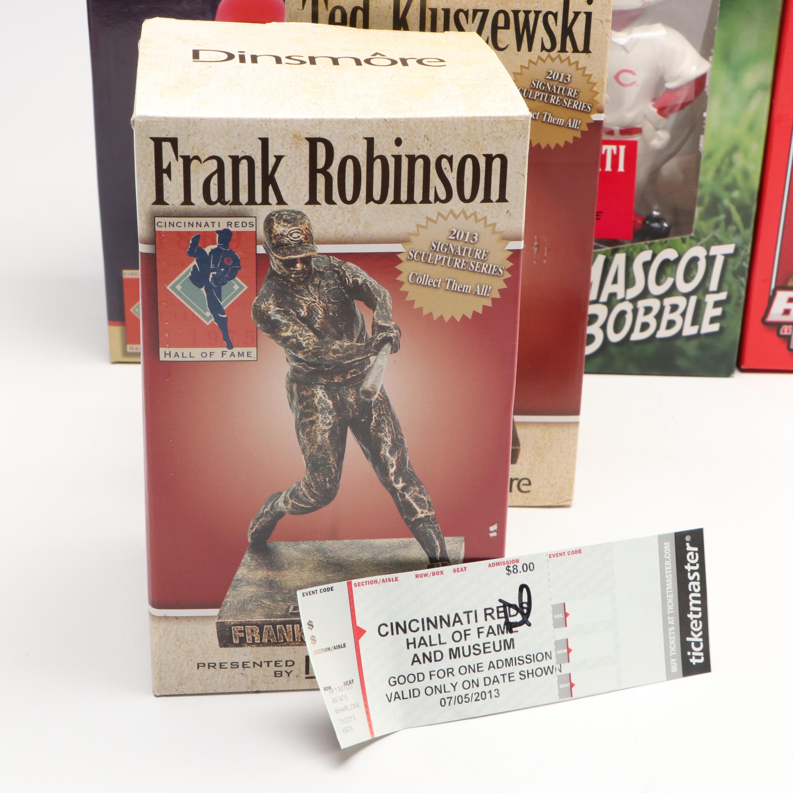 Donruss Ken Griffey Jr. Card and Bobblehead with More Cincinnati Reds Figurines