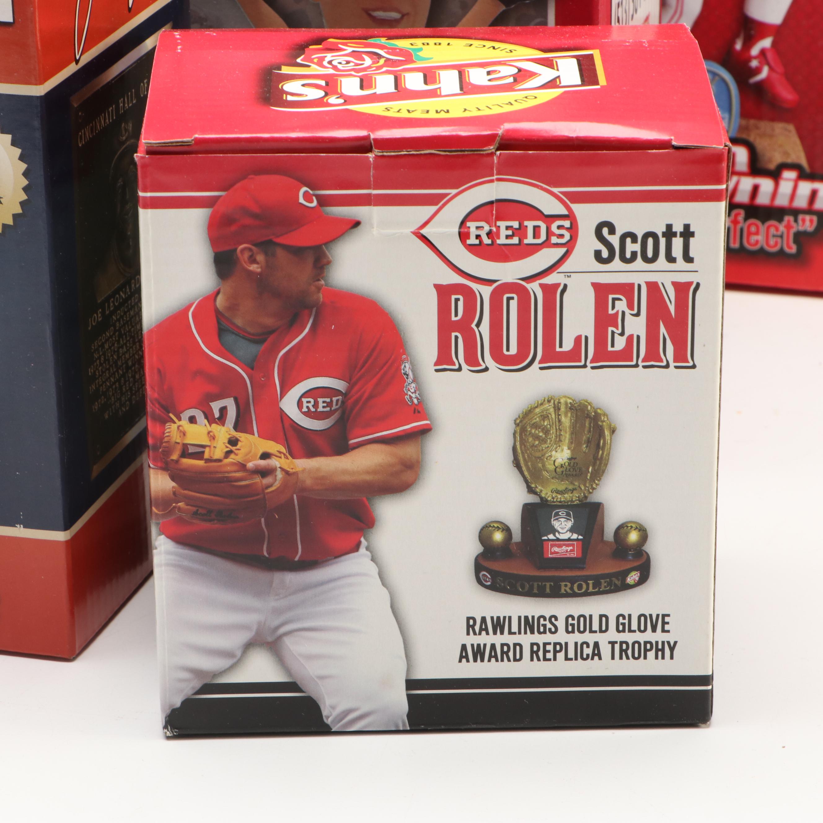 Donruss Ken Griffey Jr. Card and Bobblehead with More Cincinnati Reds Figurines
