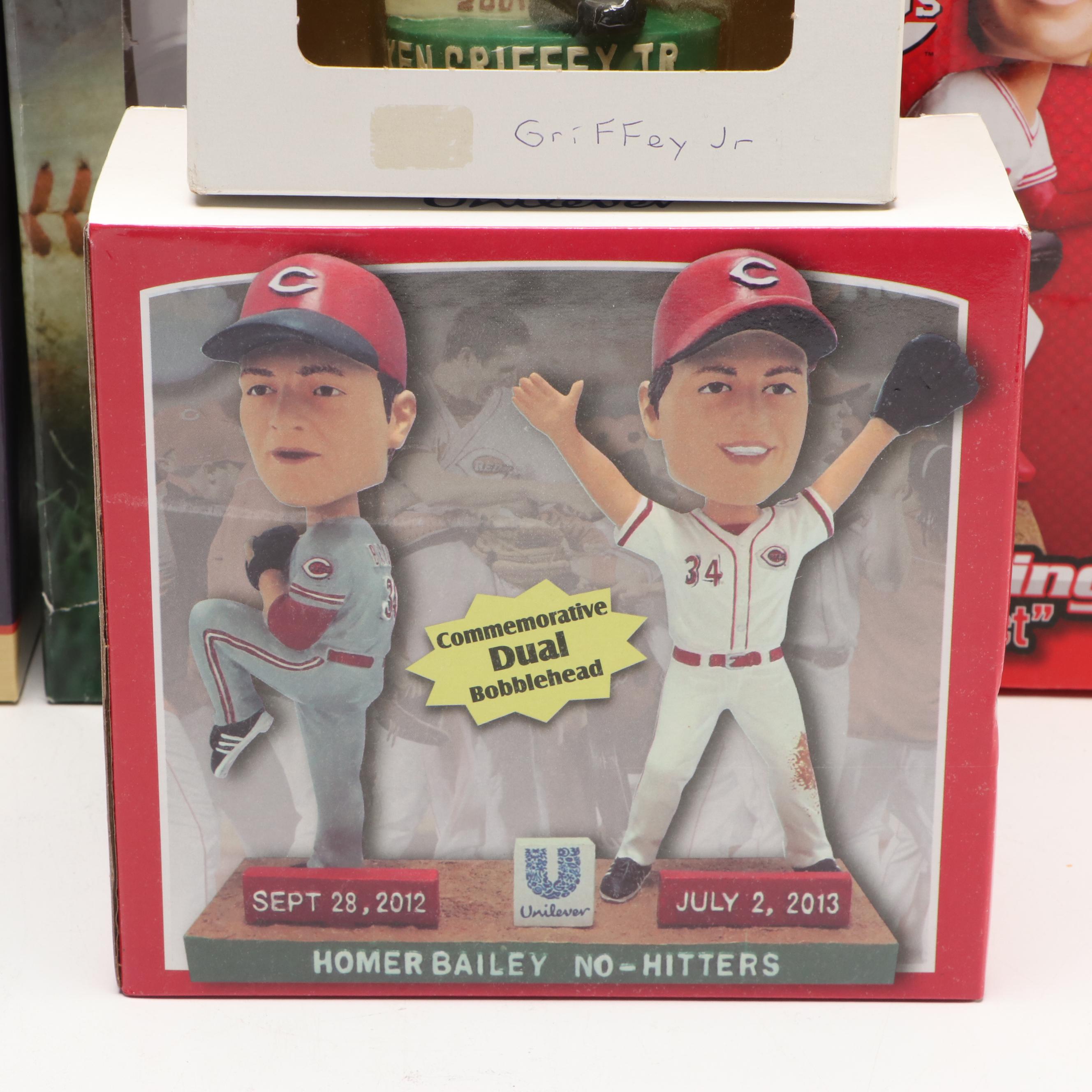 Donruss Ken Griffey Jr. Card and Bobblehead with More Cincinnati Reds Figurines