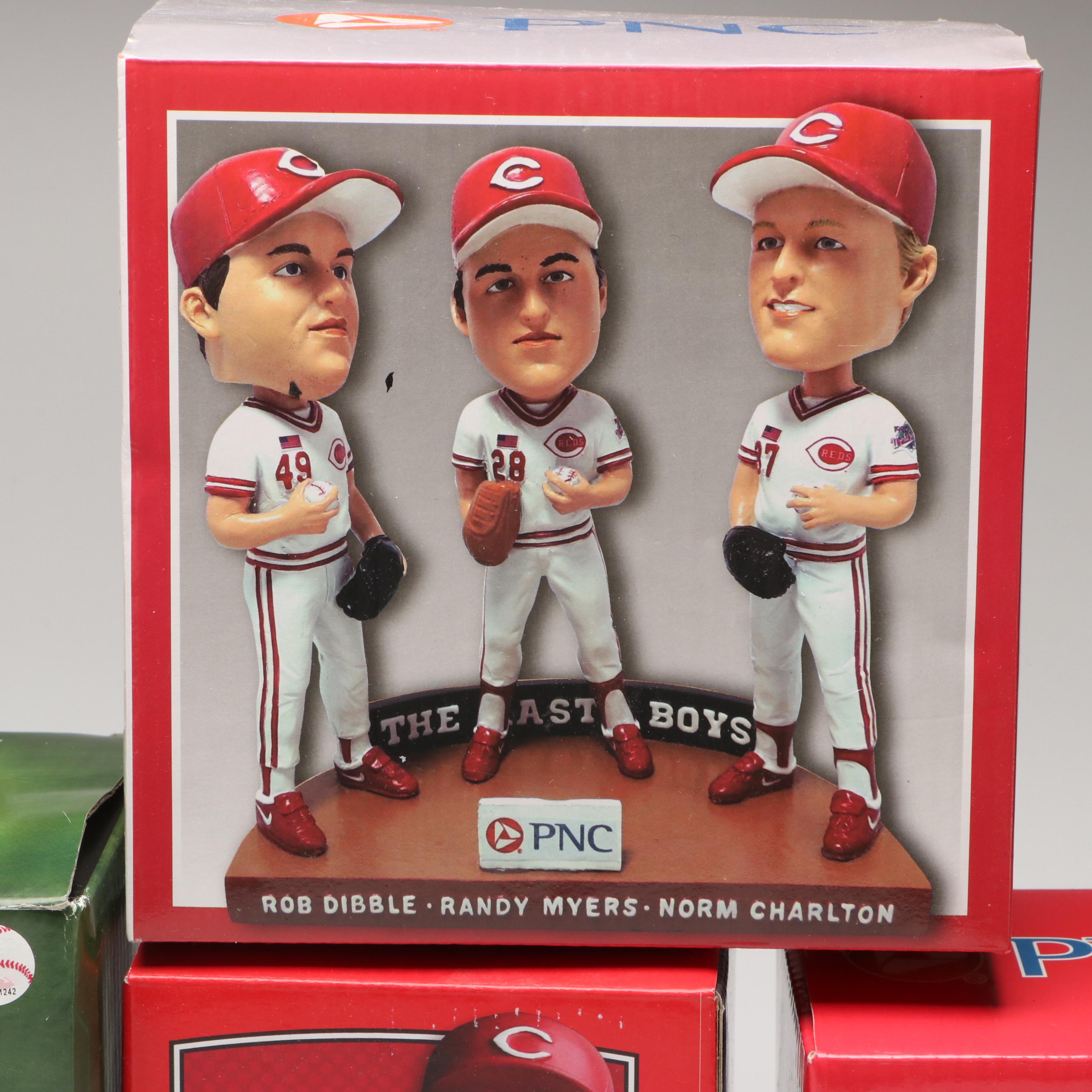 Donruss Ken Griffey Jr. Card and Bobblehead with More Cincinnati Reds Figurines