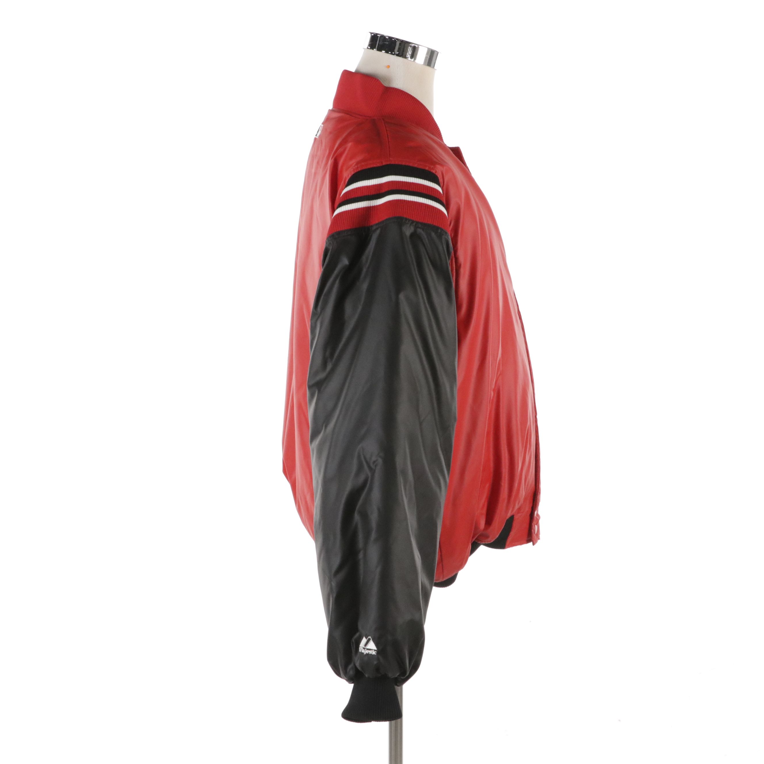 Men's Majestic MLB Cincinnati Reds Waxed Nylon Baseball Jacket