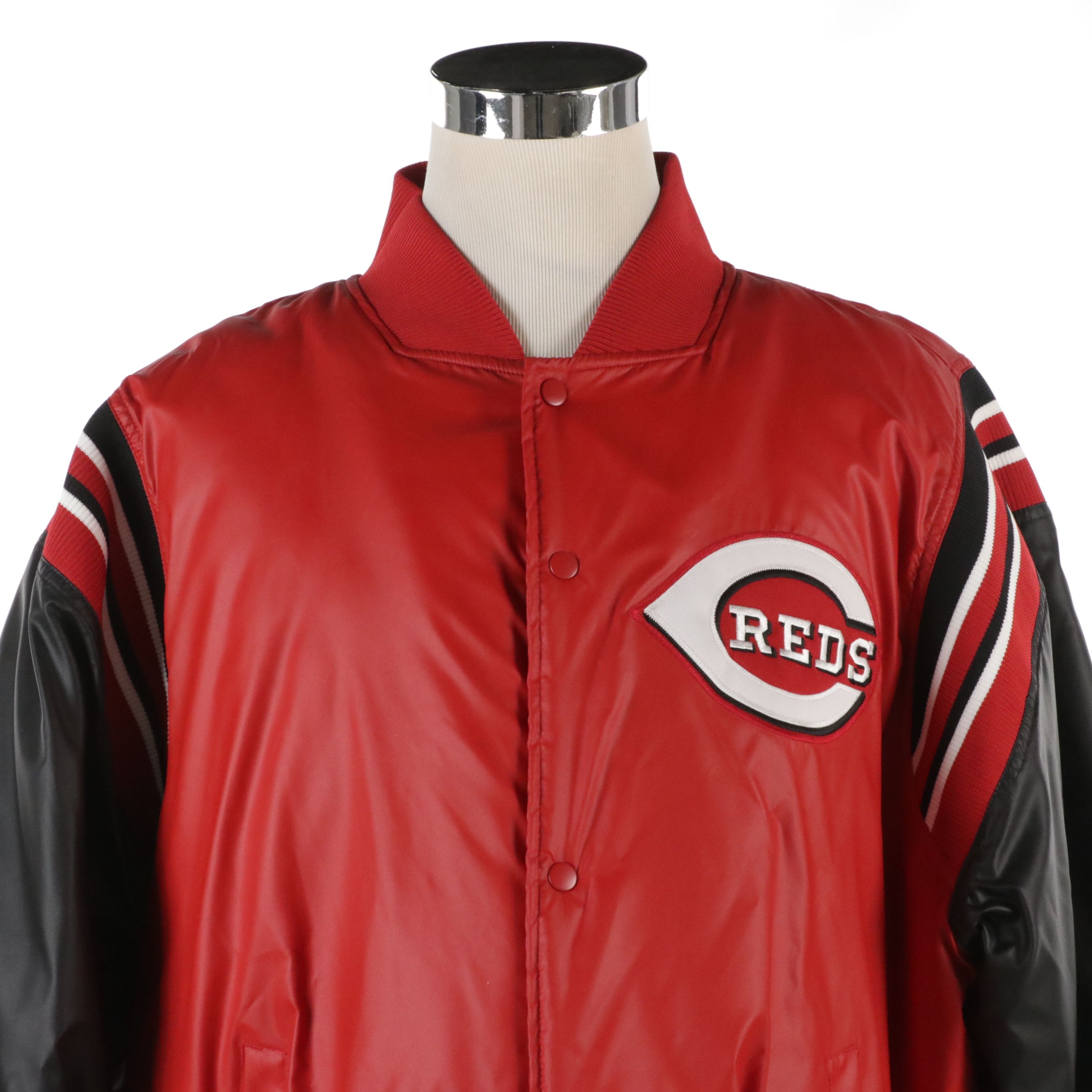 Men's Majestic MLB Cincinnati Reds Waxed Nylon Baseball Jacket