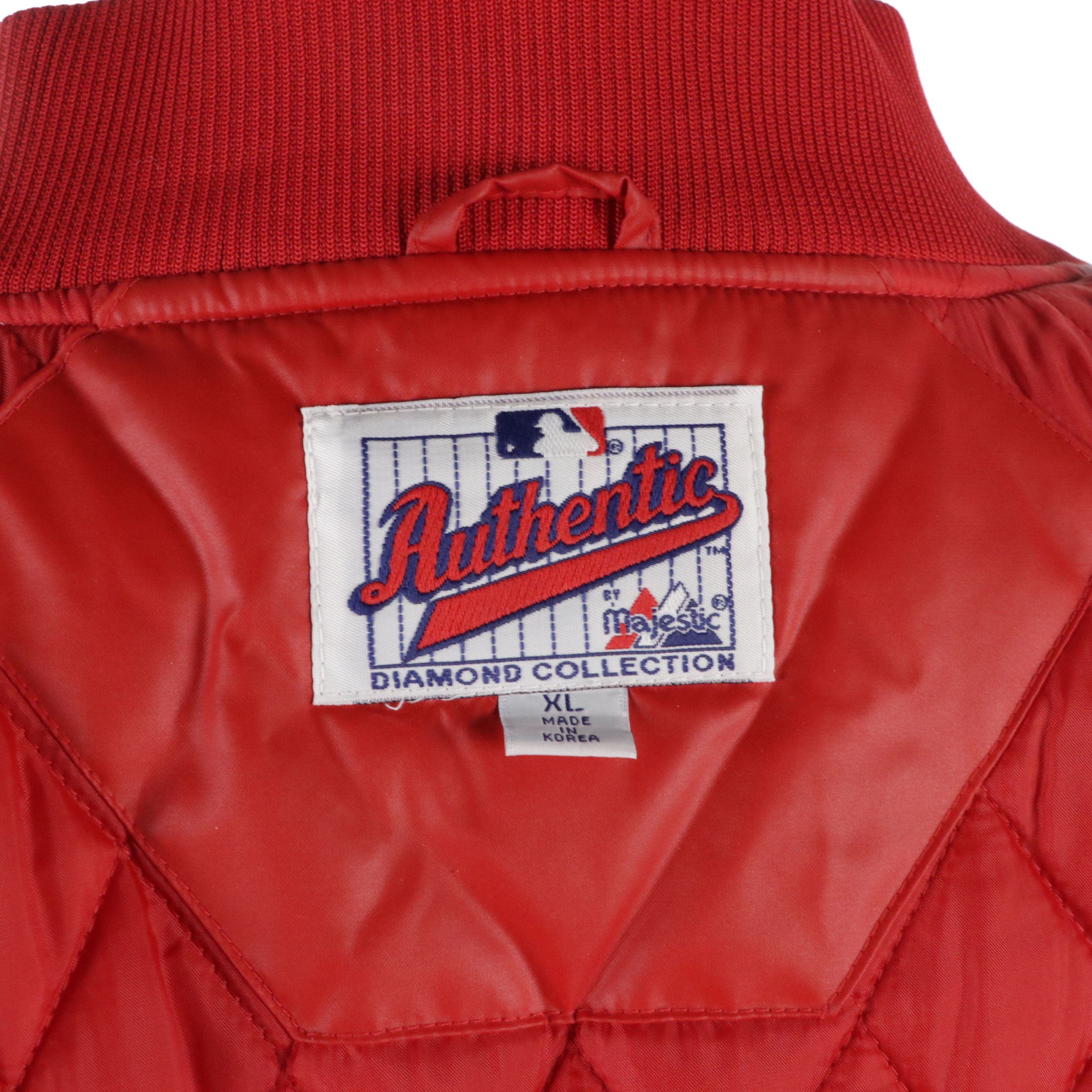 Men's Majestic MLB Cincinnati Reds Waxed Nylon Baseball Jacket