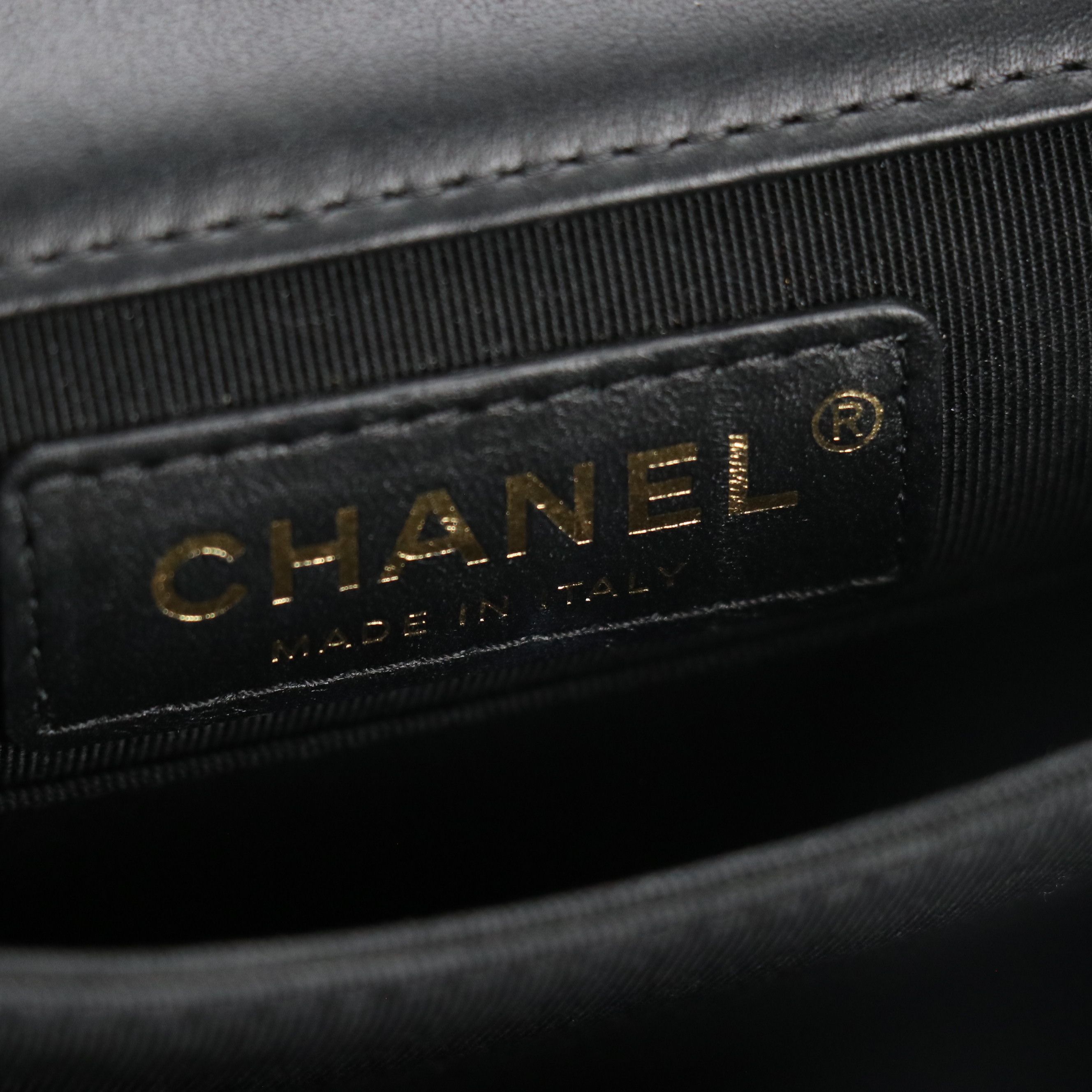 Chanel North/South Boy Flap Bag in Chevron Quilted Lambskin Leather