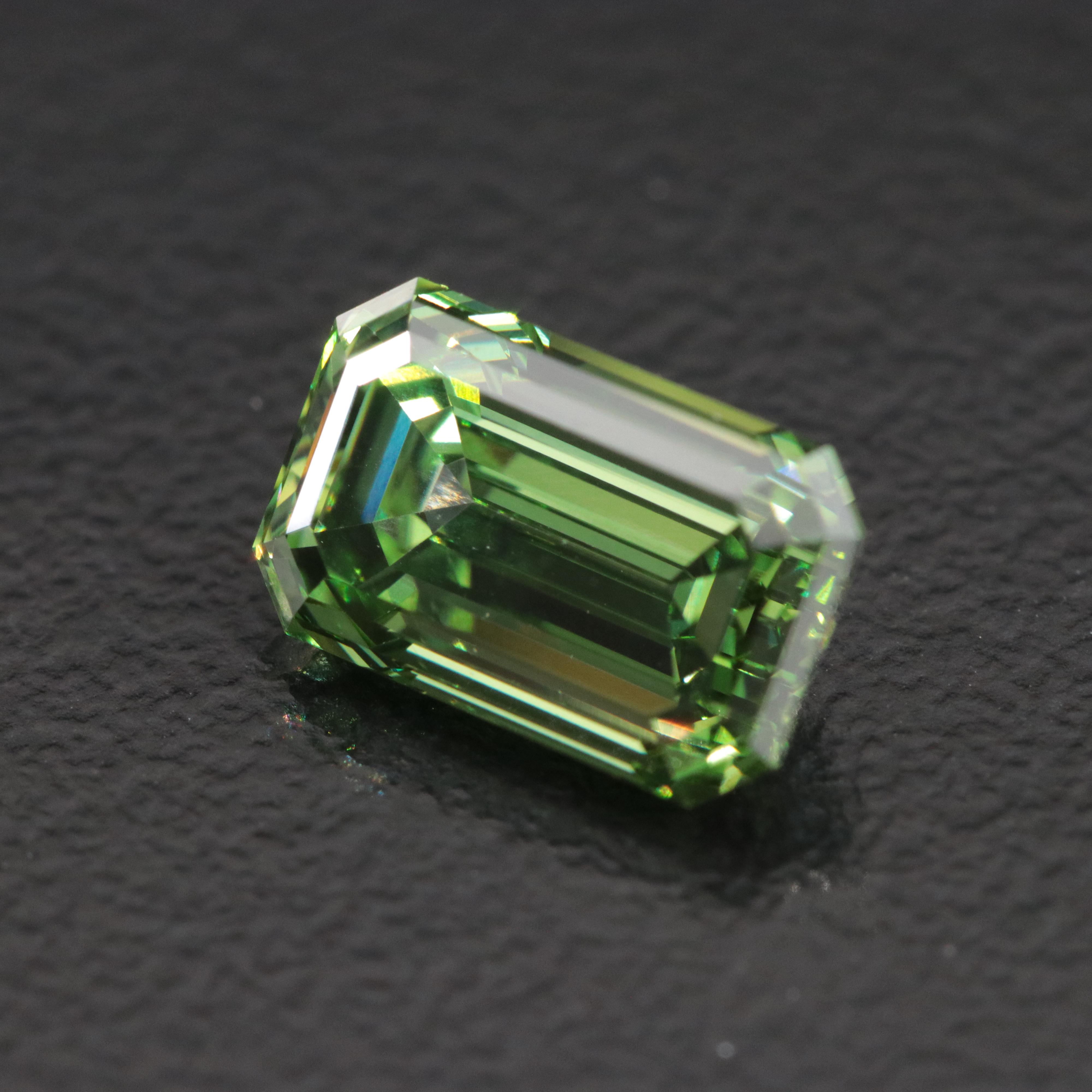 Loose 2.04 CT Lab Grown Fancy Green Diamond with IGI Report