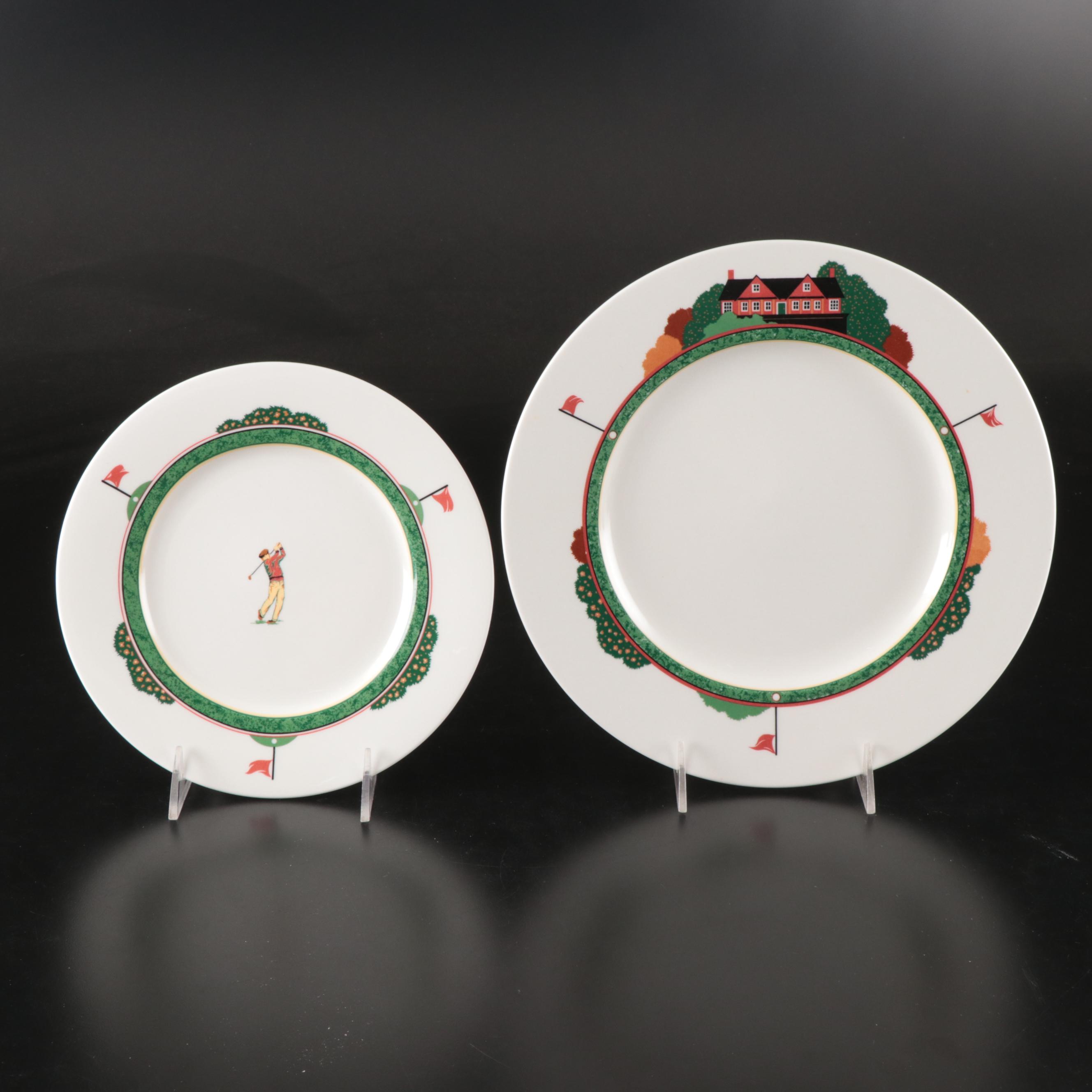Stuart "Fairway" China Dinnerware with Other Golf-Themed Cups and Wine Opener