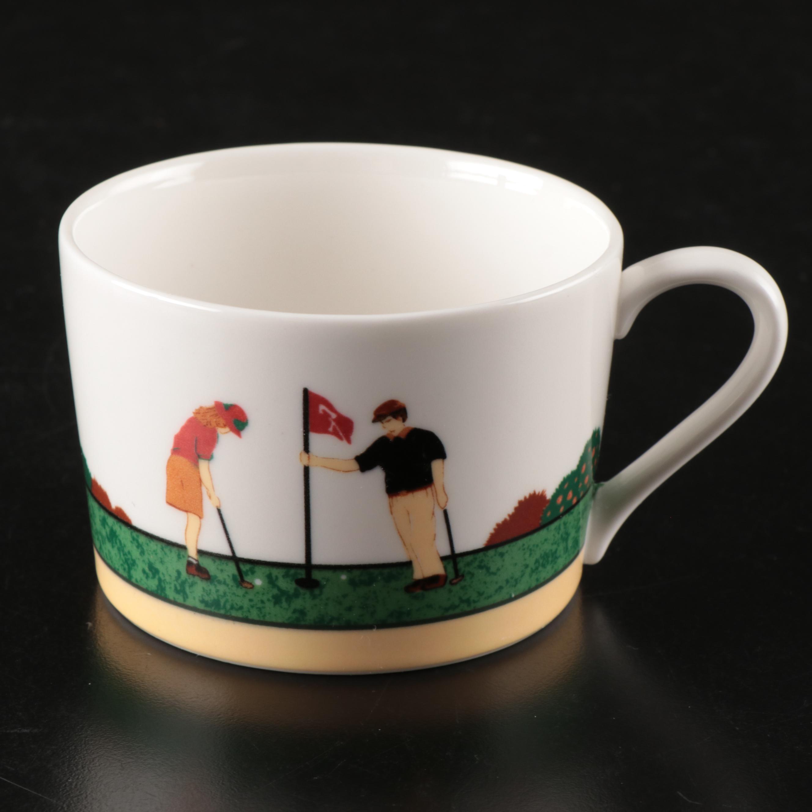 Stuart "Fairway" China Dinnerware with Other Golf-Themed Cups and Wine Opener