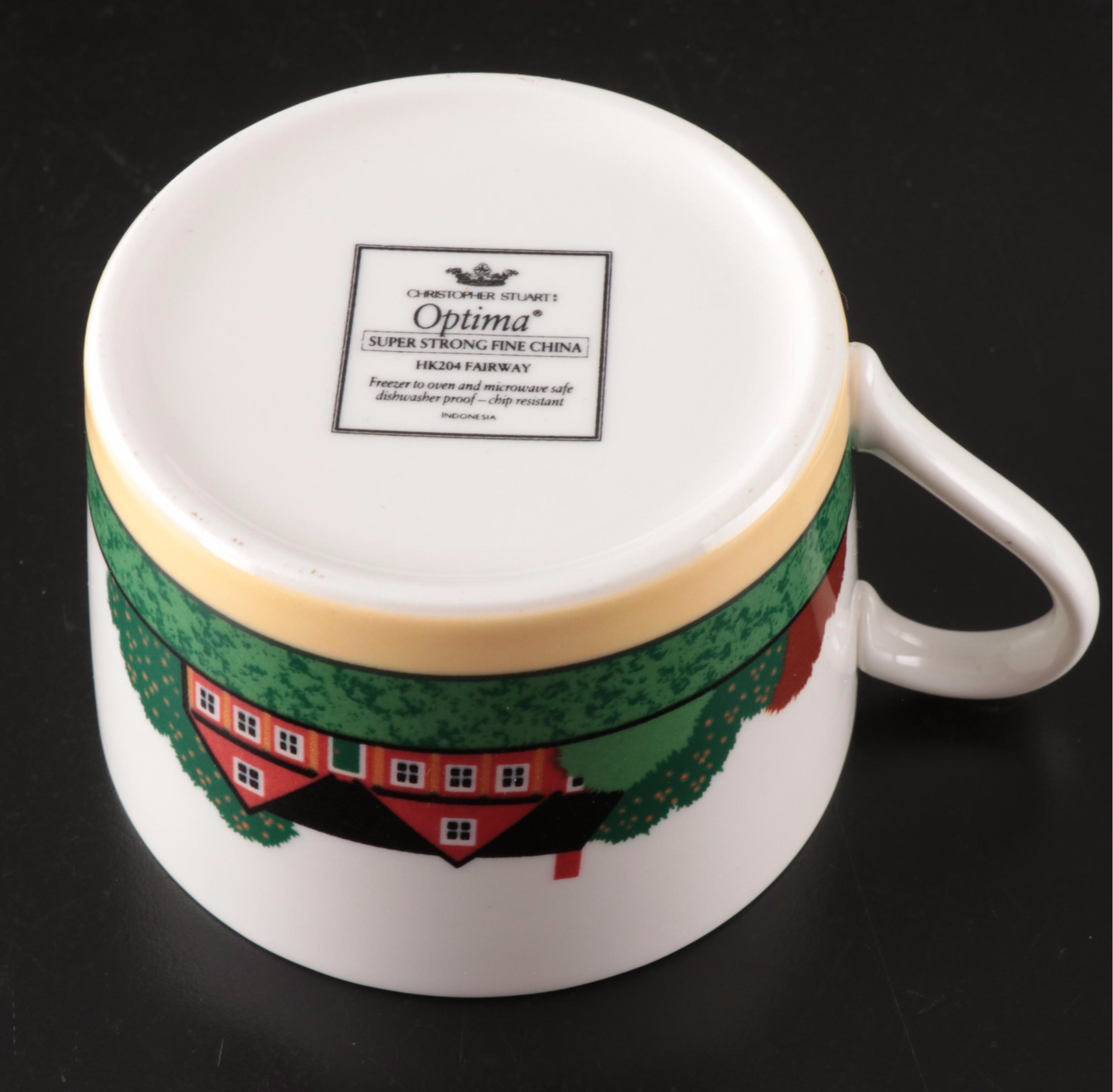 Stuart "Fairway" China Dinnerware with Other Golf-Themed Cups and Wine Opener