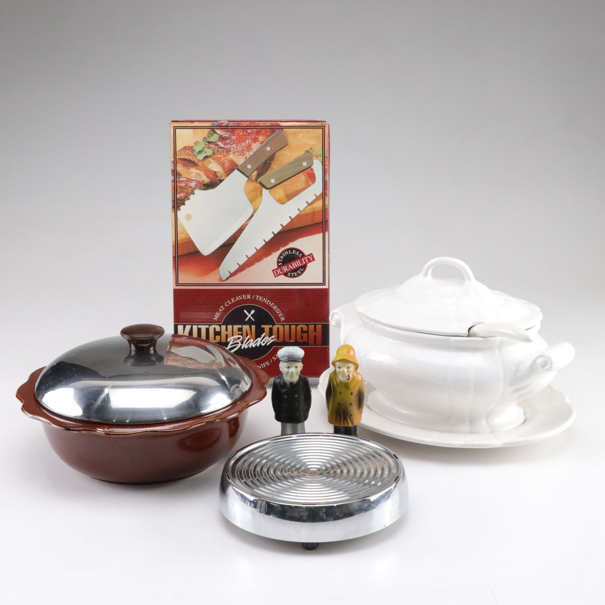 West Bend "Heat Rite" Hot Plate & Bean Pot with Louçarte White Tureen & More