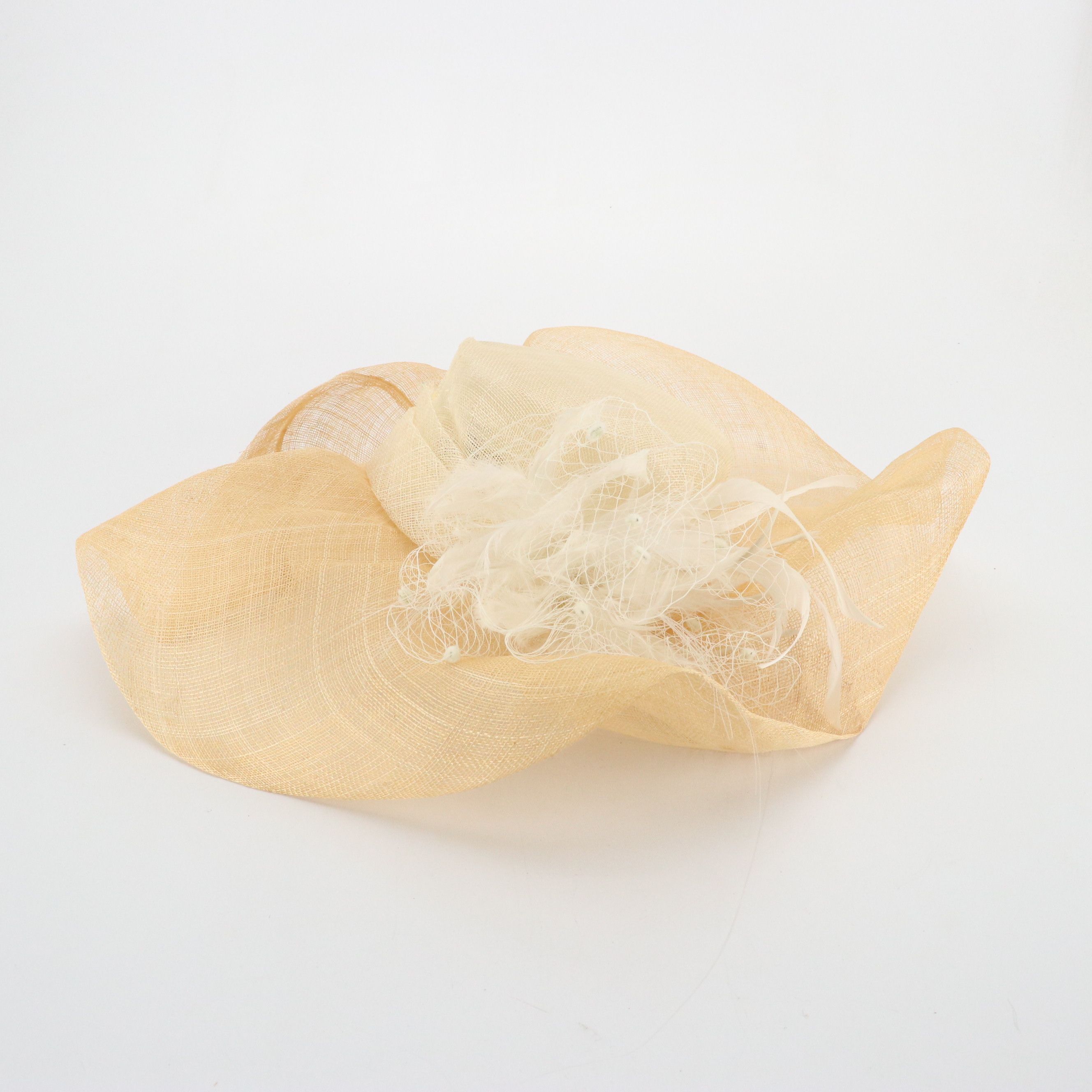 Scala Beige Sinamay Derby Hat, Santi Feathered Crossbody, Other Bag & Belts