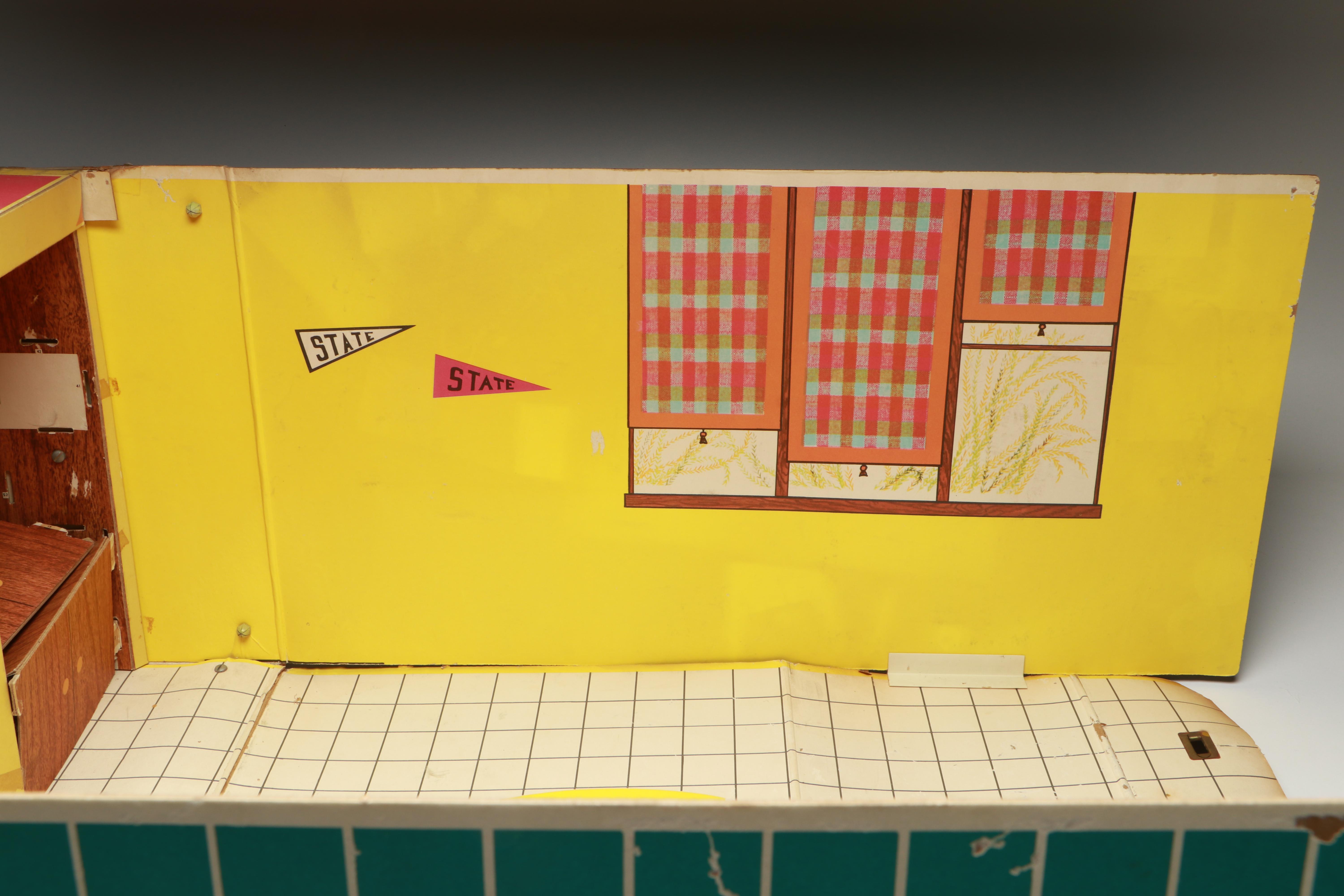 Mattel "Barbie's Dream House" Cardboard Dollhouse with Furniture, 1962