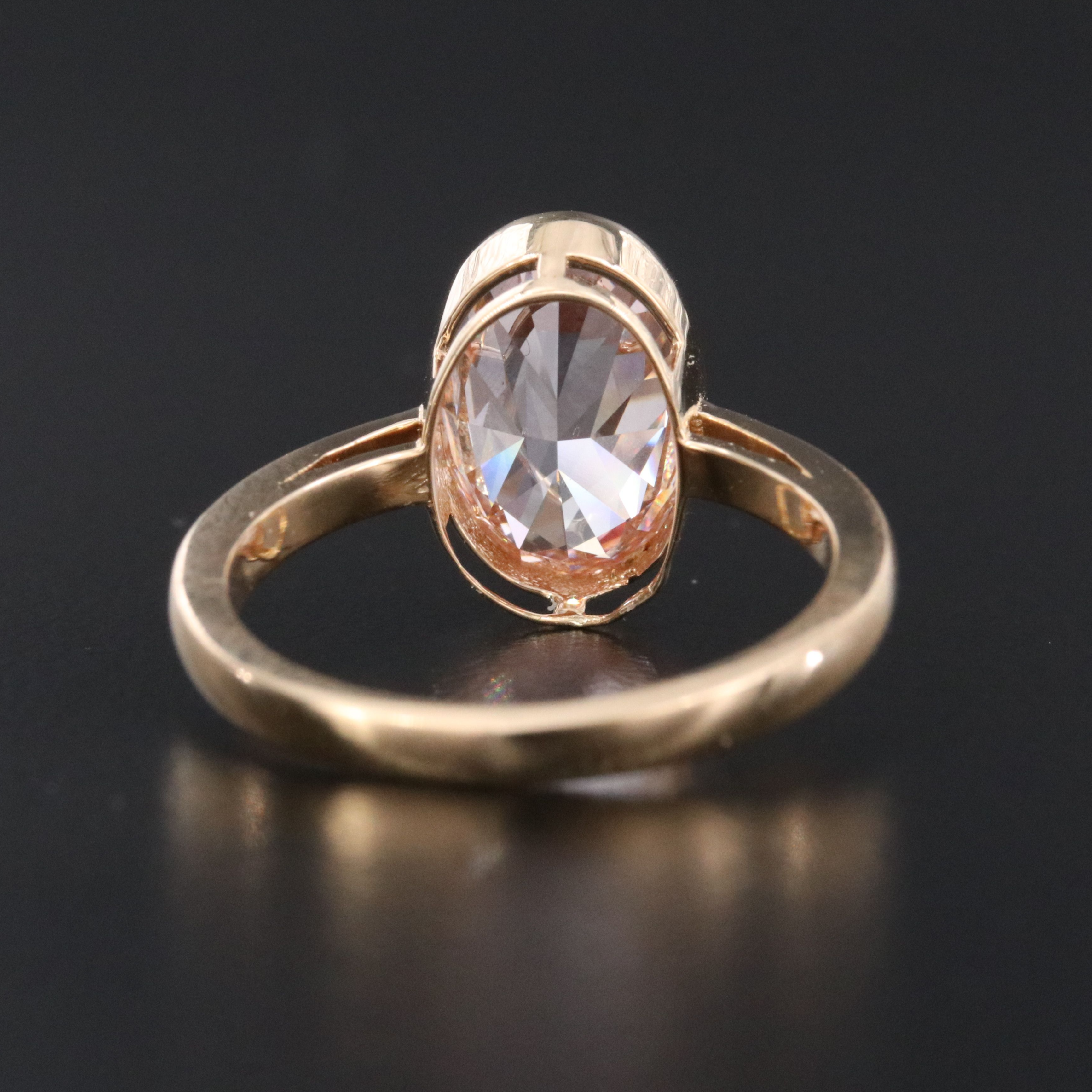 18K 3.00 CT Lab Grown Fancy Pink Diamond Solitaire Ring with IGI Report