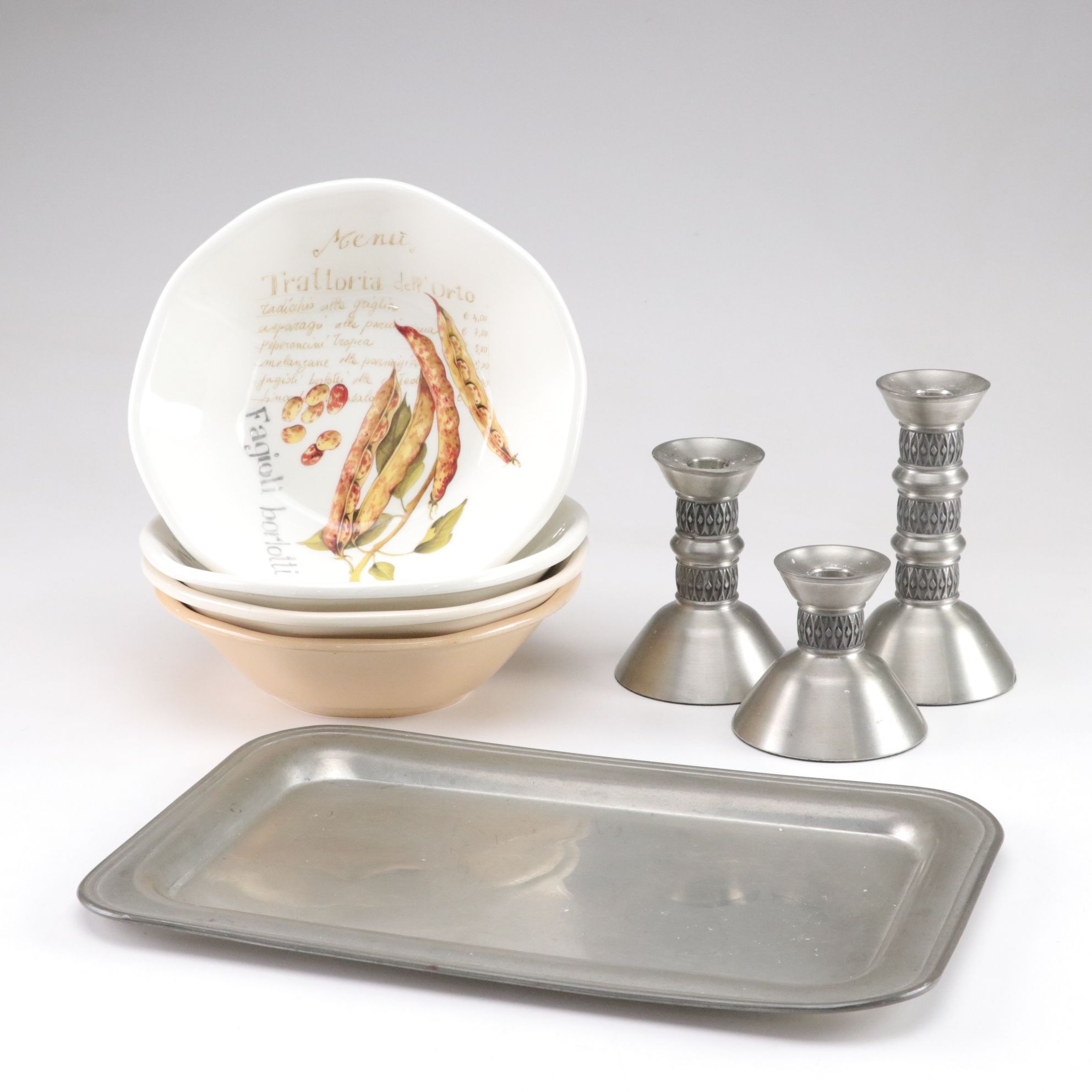 Måstad Pewter Candlesticks, Effetti d'Arte Decorative Bowls and More