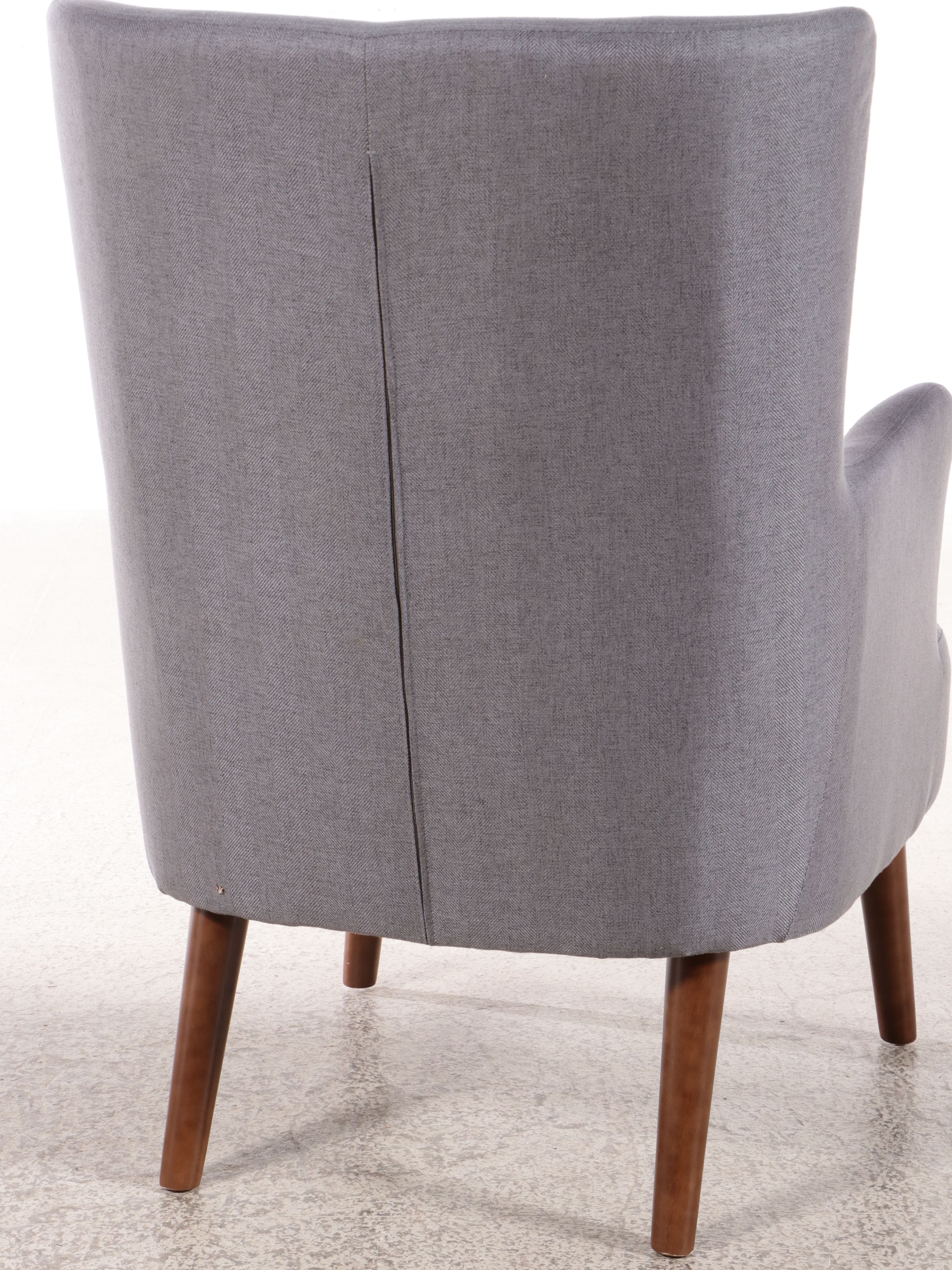 Contemporary Mid-Century Style Button Tufted Upholstered Armchair
