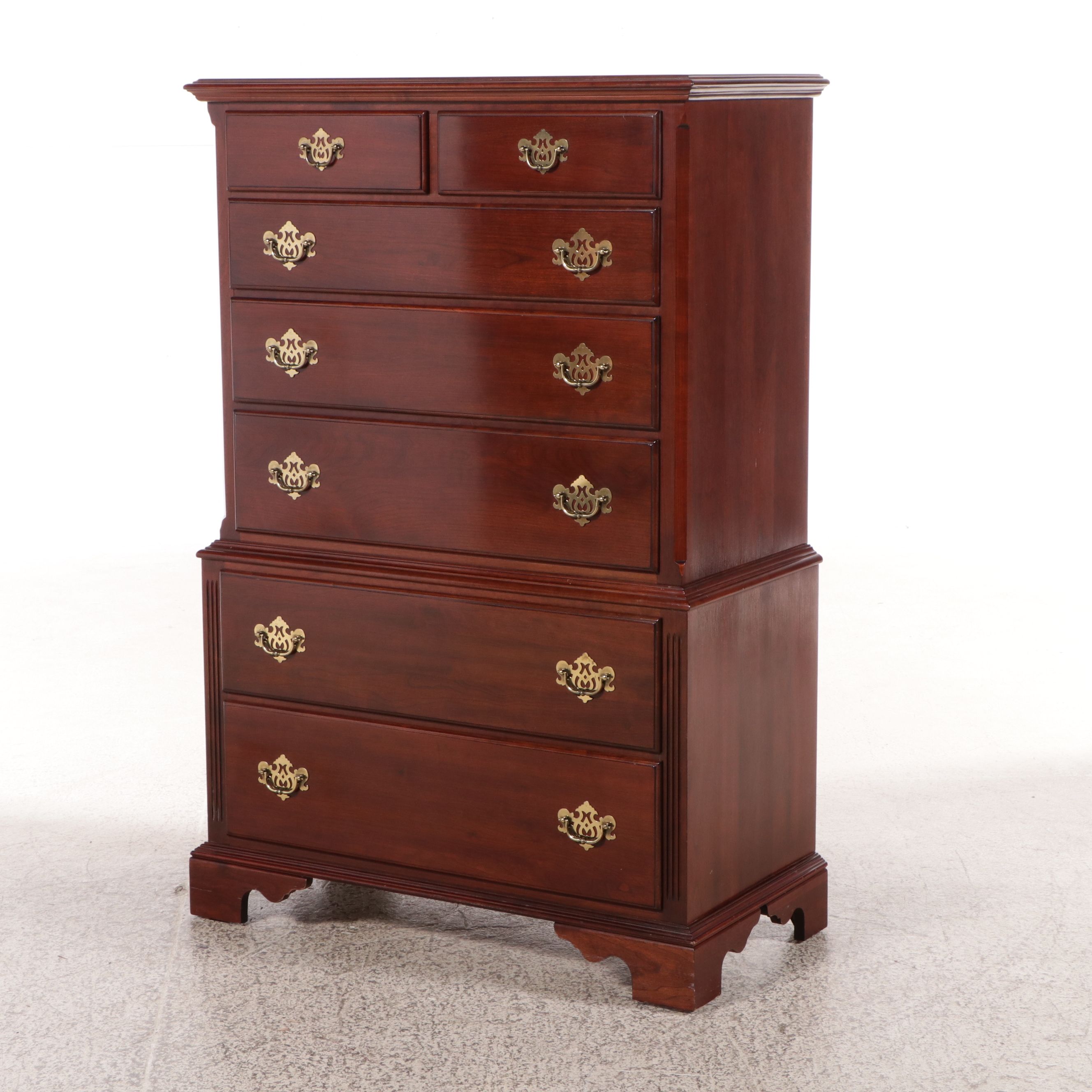 Knob Creek Chippendale Style Mahogany Finish Tall Chest of Drawers