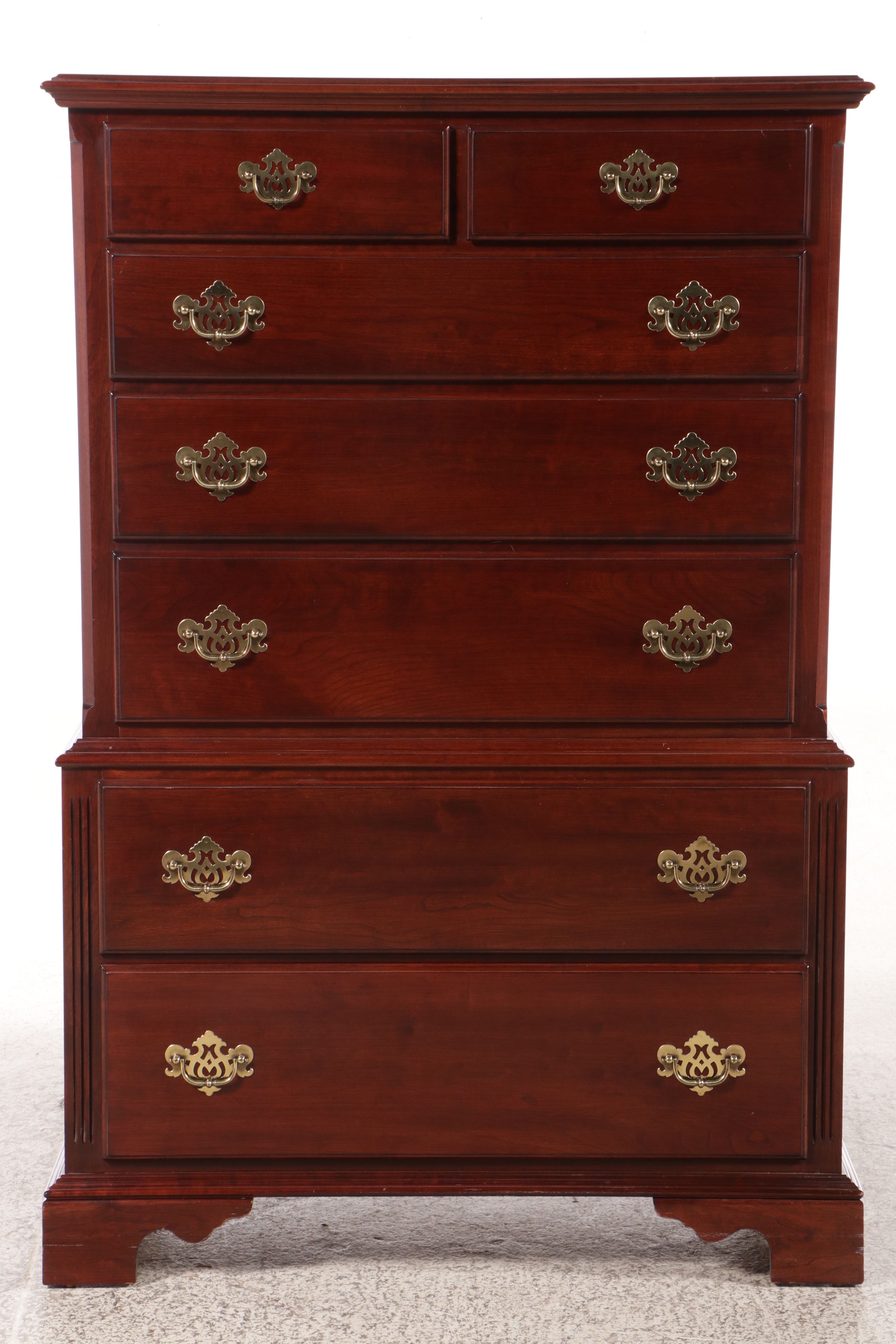 Knob Creek Chippendale Style Mahogany Finish Tall Chest of Drawers