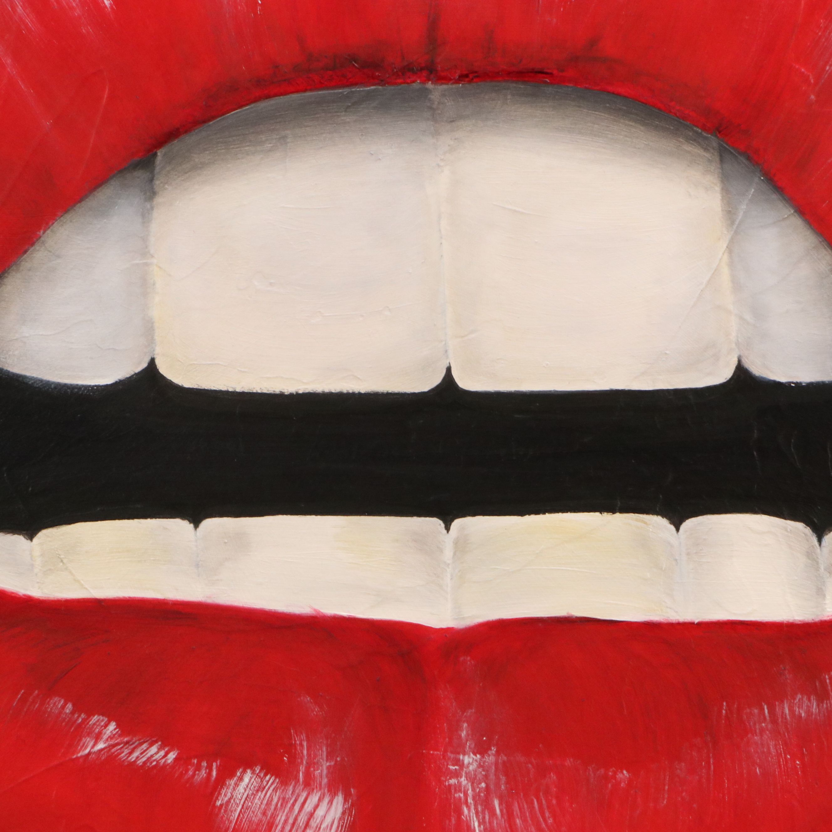 Lori Barclay Surrealist Oil Painting "Target For Love," Circa 2000