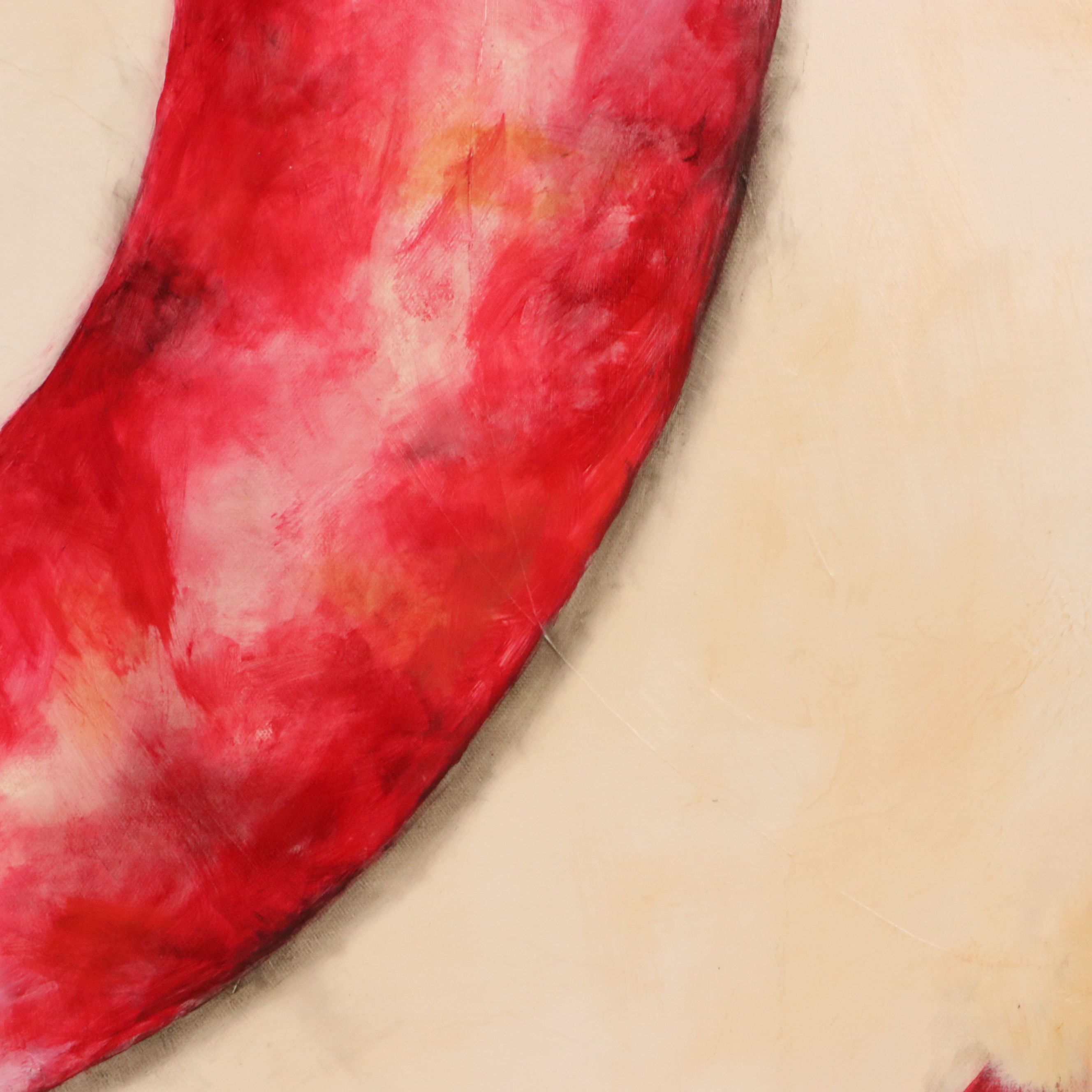 Lori Barclay Surrealist Oil Painting "Target For Love," Circa 2000