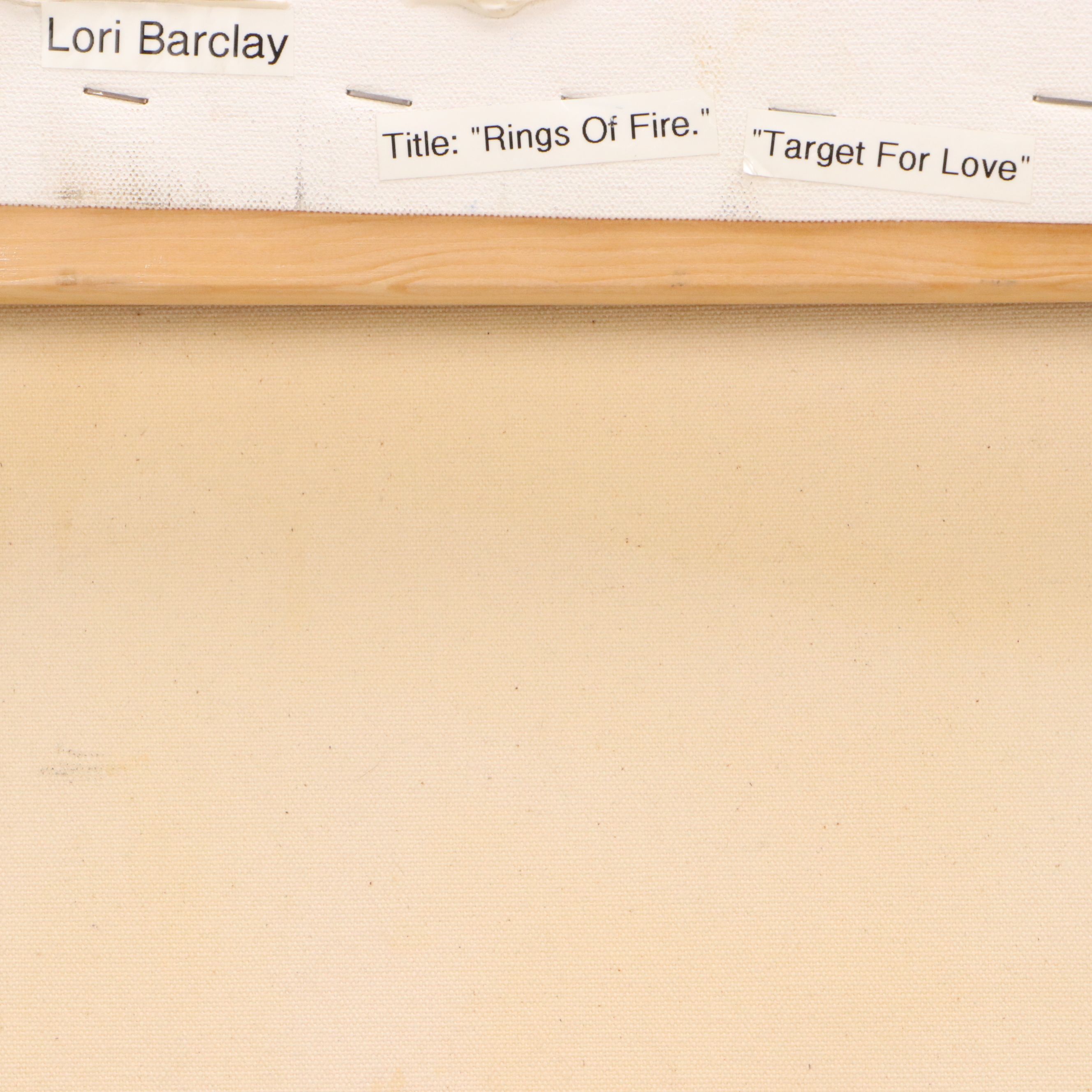 Lori Barclay Surrealist Oil Painting "Target For Love," Circa 2000