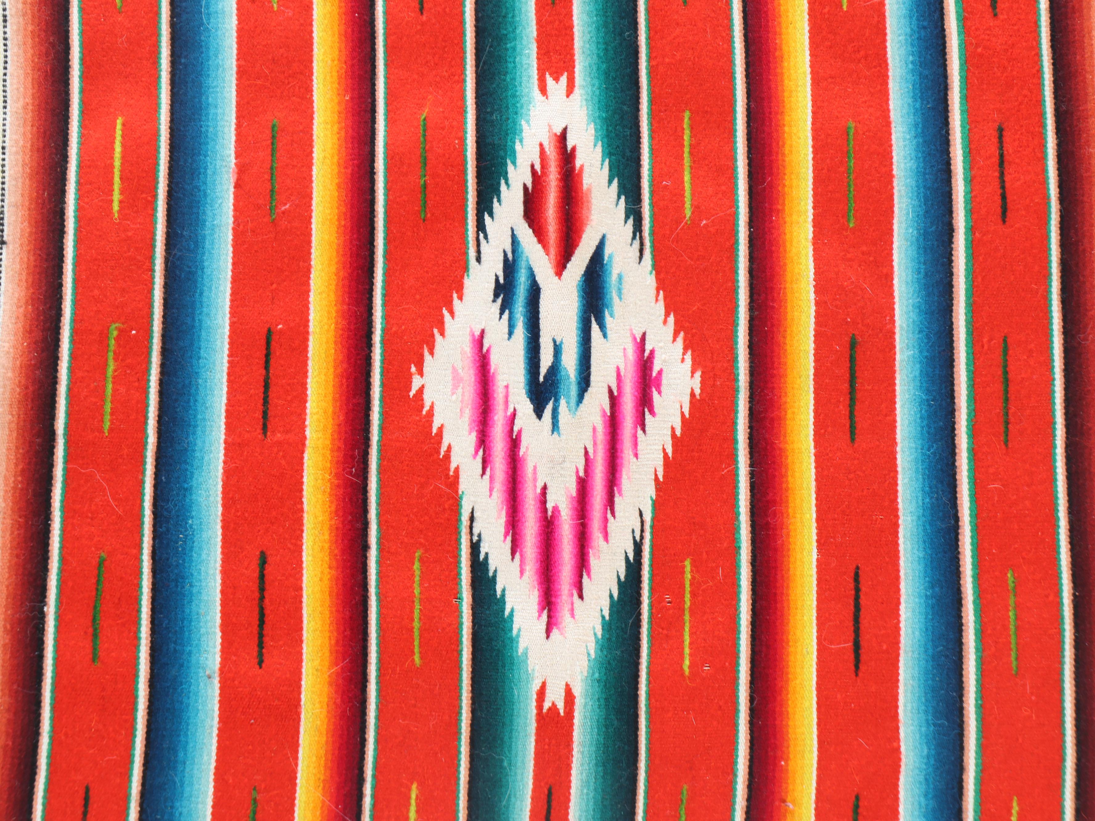 Diamond Patterned Wool Serape and Table Mats