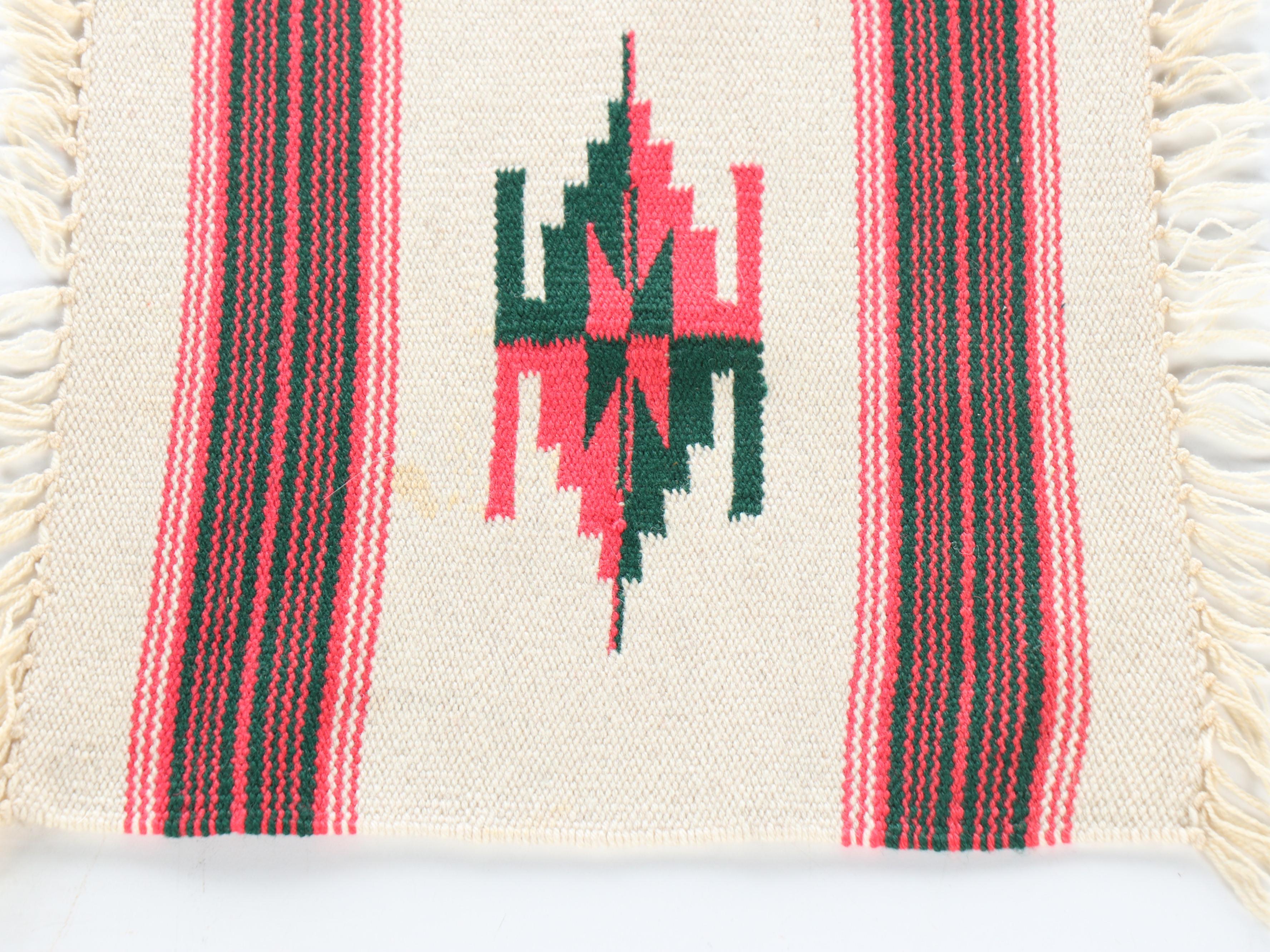 Diamond Patterned Wool Serape and Table Mats