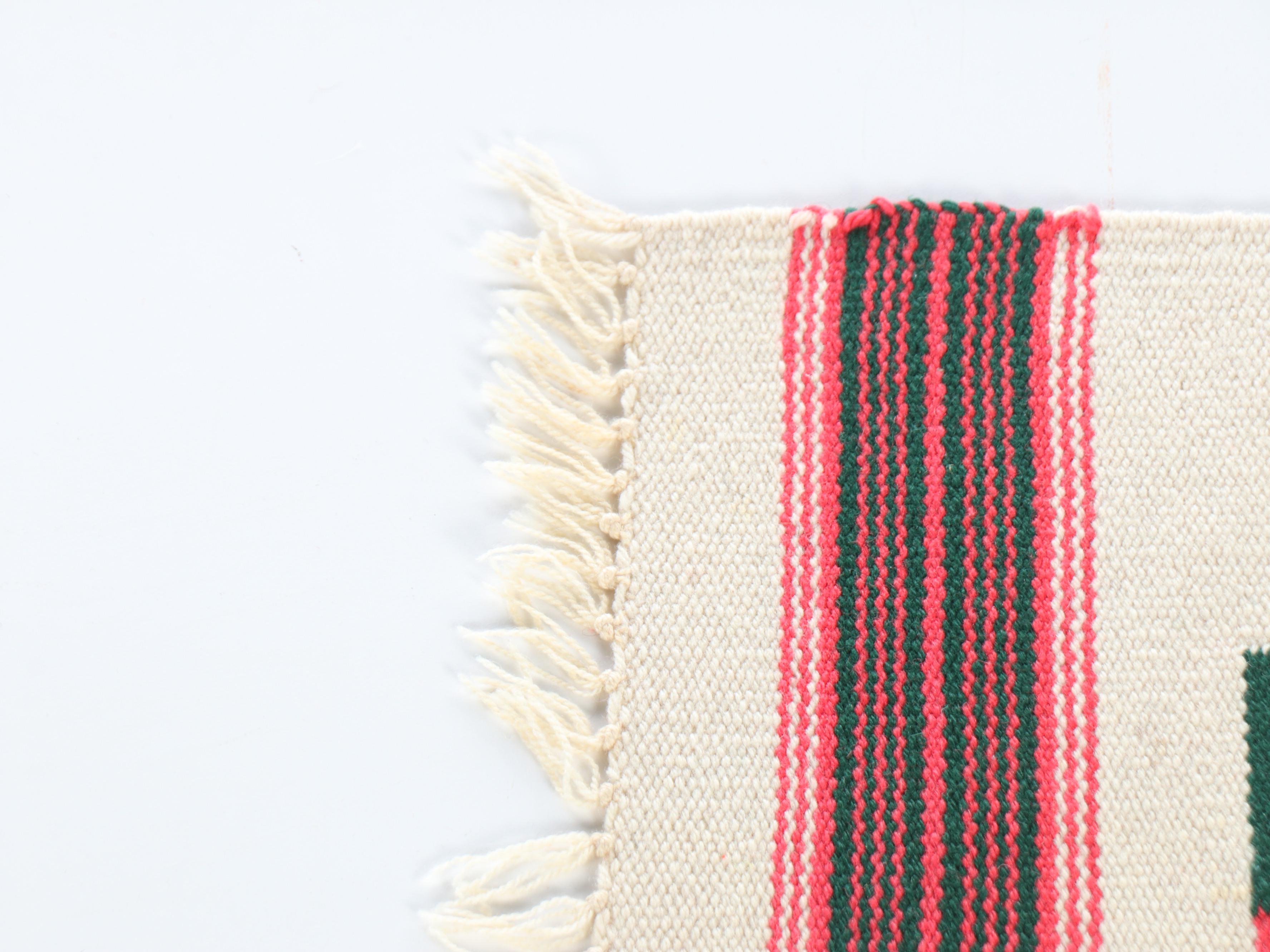 Diamond Patterned Wool Serape and Table Mats