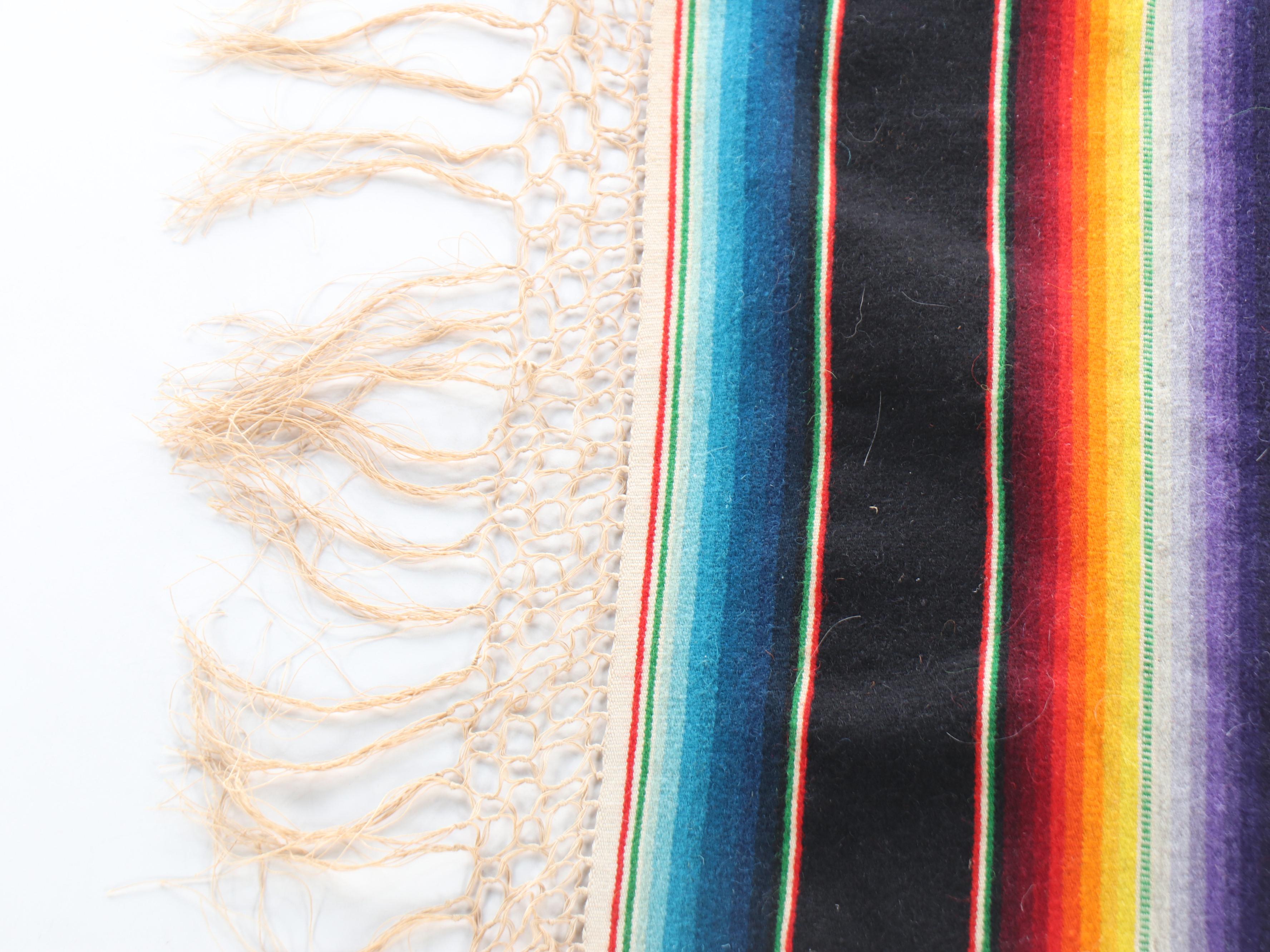 Diamond Patterned Wool Serape and Table Mats