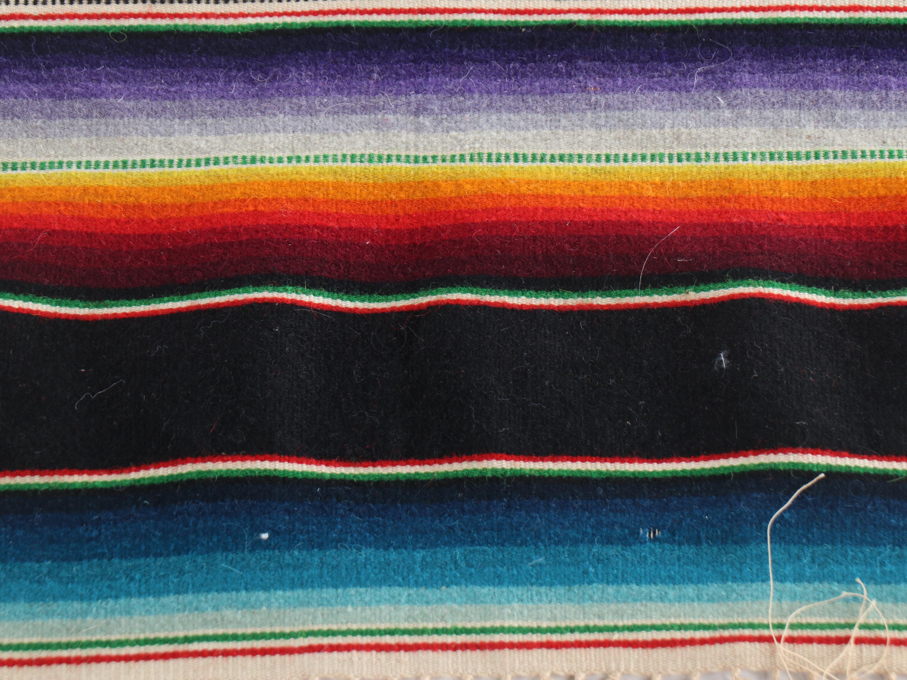 Diamond Patterned Wool Serape and Table Mats