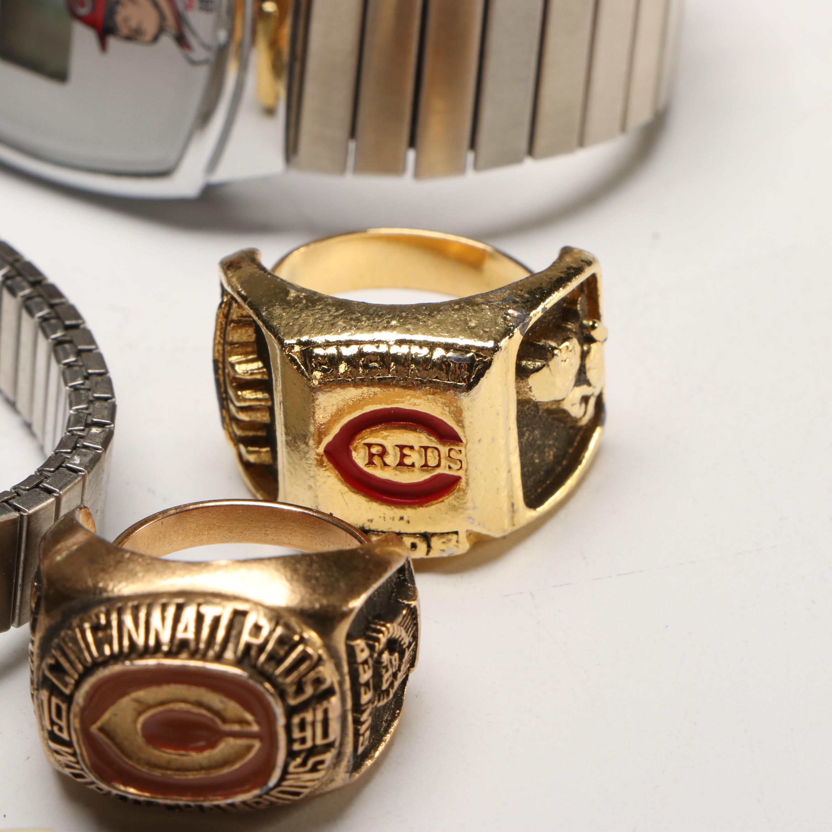 Upper Deck Cincinnati Reds "Laserchron" with More Watches and Memorabilia