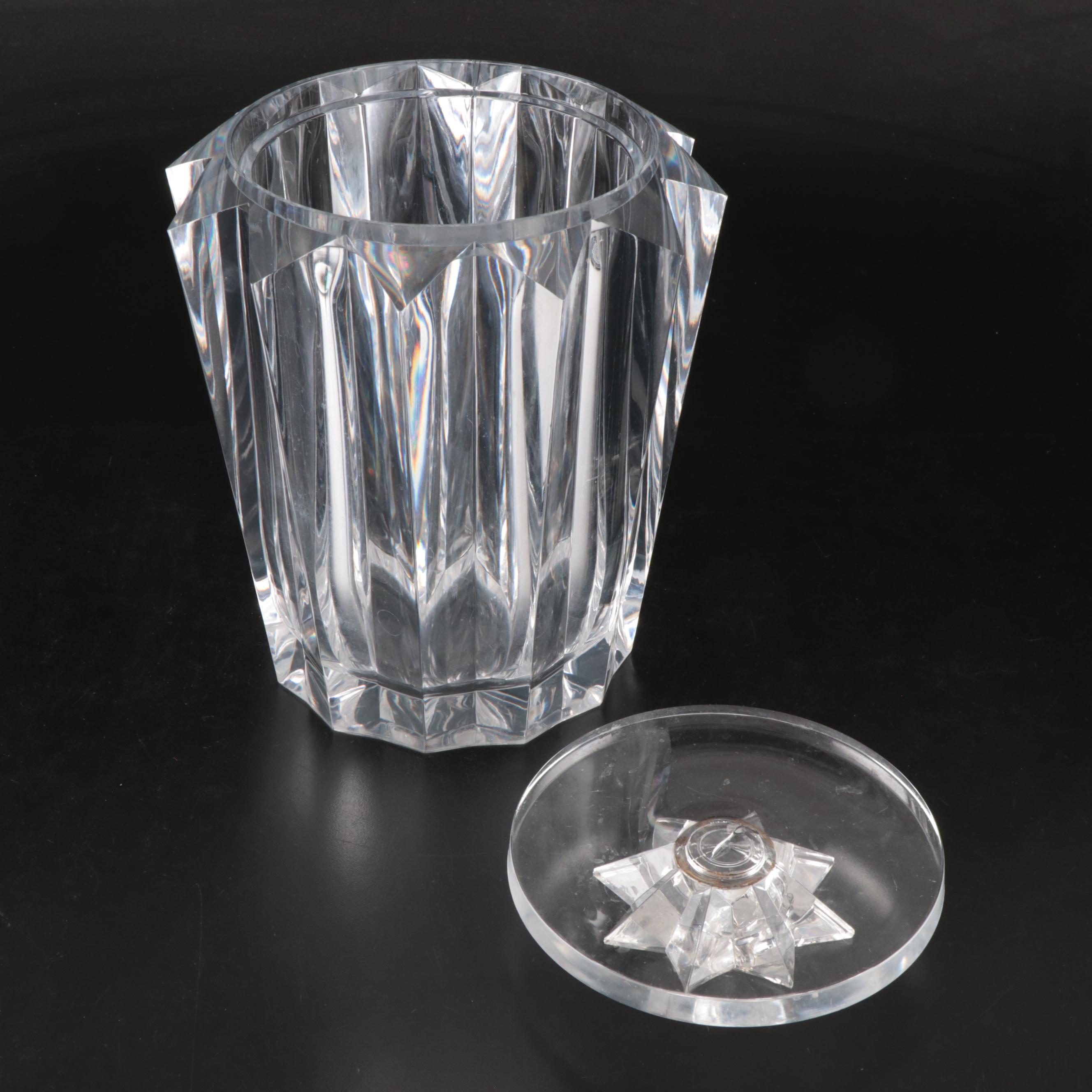 Judith Kruger Grainware "Tiara" Ice Bucket with Towle Knives and Other Bowls