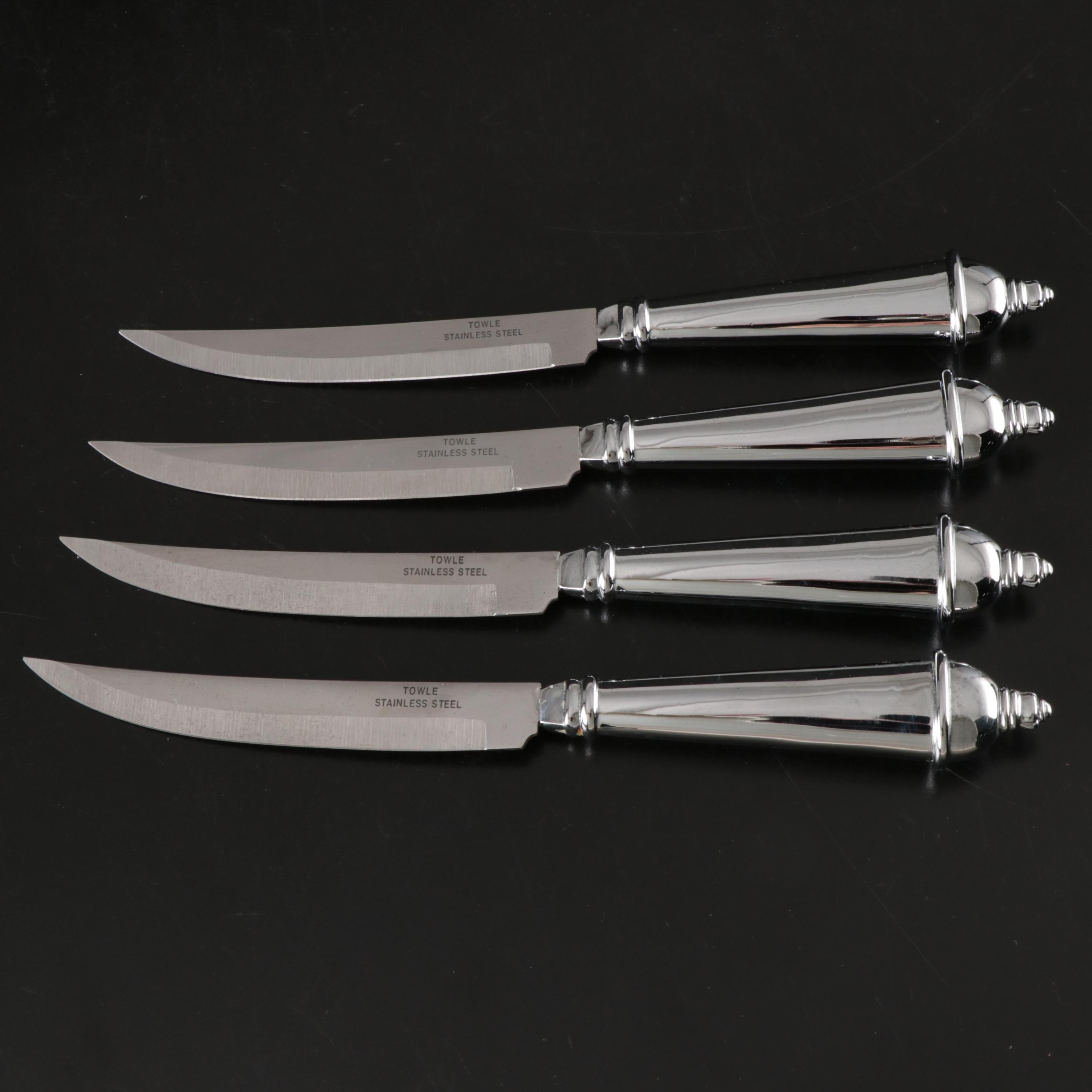 Judith Kruger Grainware "Tiara" Ice Bucket with Towle Knives and Other Bowls