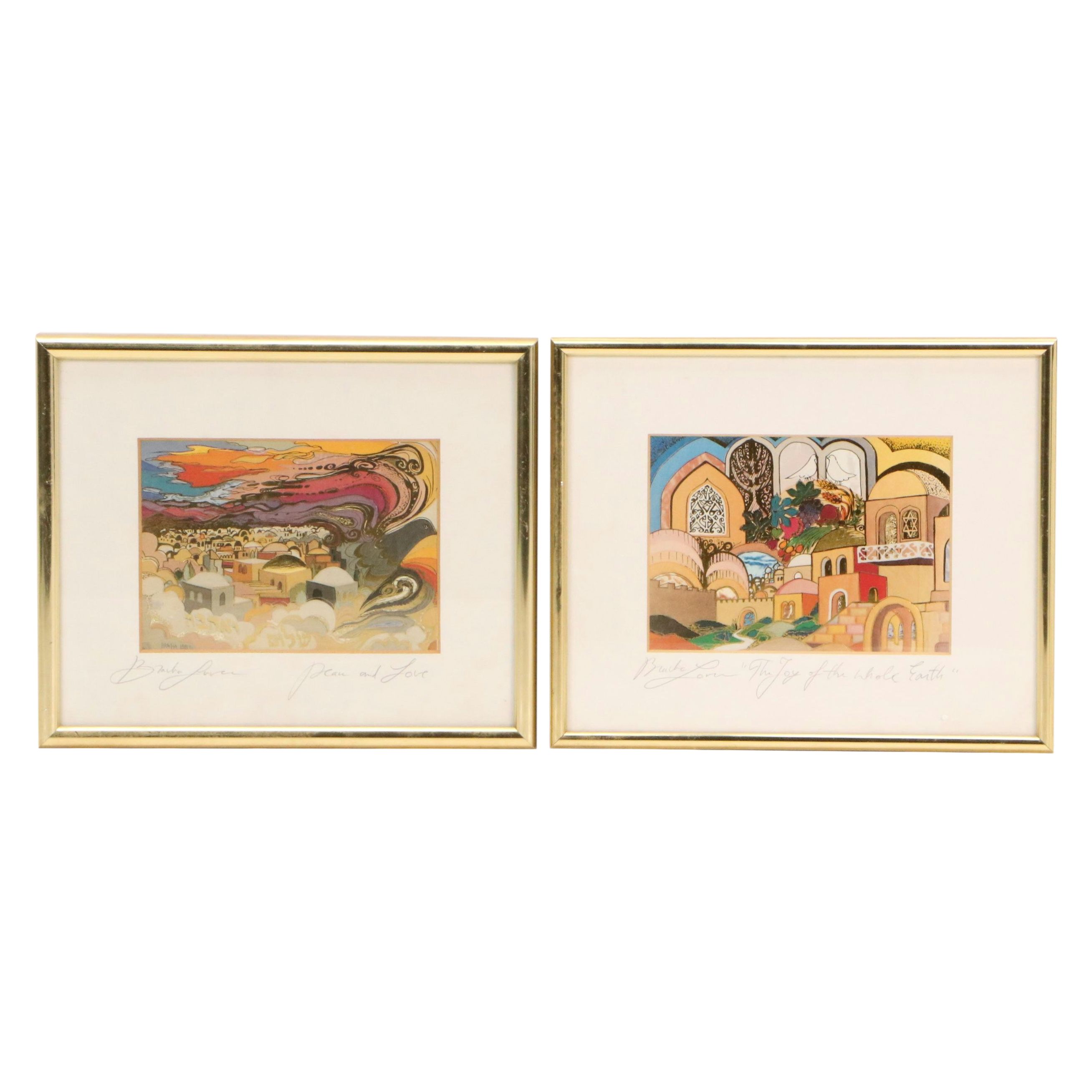 Bracha Lavee Offset Lithographs "Peace and Love" and Other, 21st Century