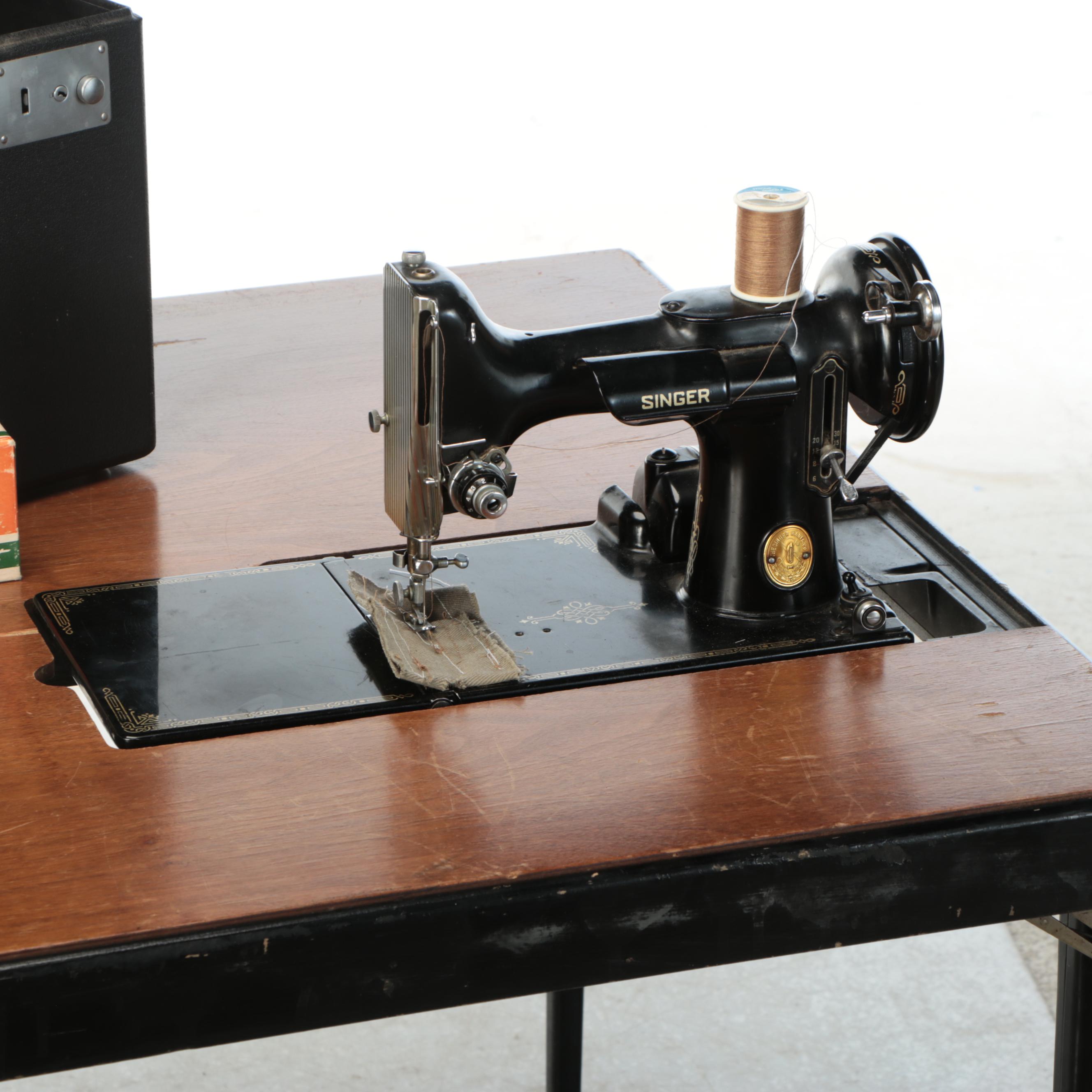 Singer Manufacturing Co. Cat. 3-120 Sewing Machine with Table, Early 1950s